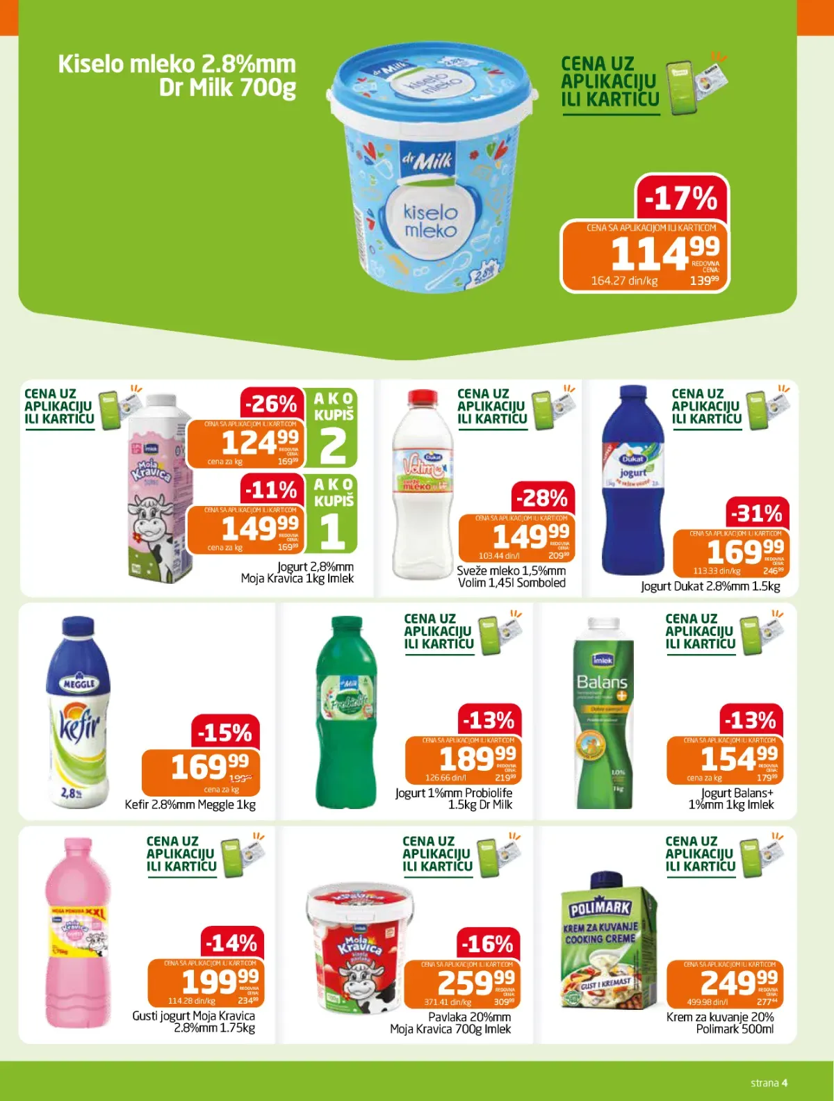 GOMEX katalog strana 4 – Dr Milk kiselo mlijeko i Dukat jogurt na akciji
