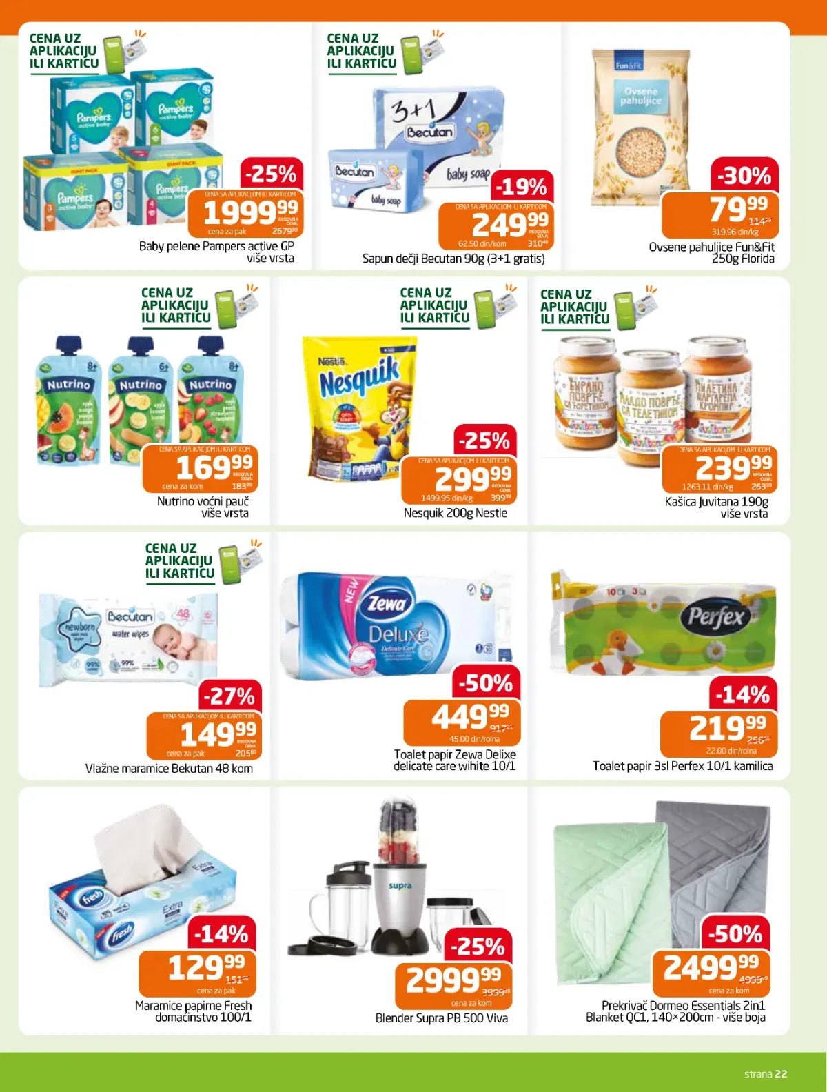 GOMEX katalog strana 22 – Zewa toalet papir i Dormeo prekrivač sniženi 50%