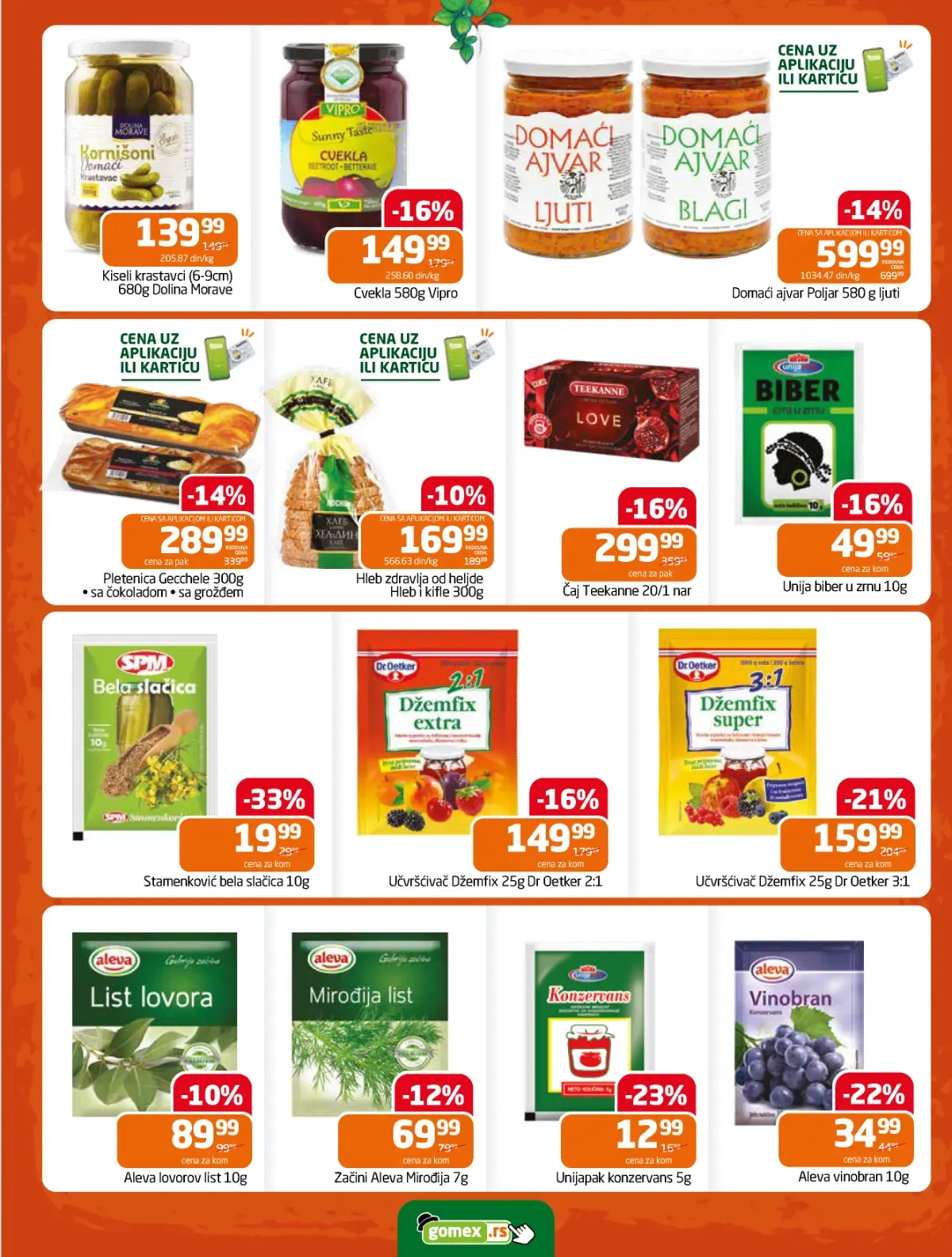 GOMEX katalog strana 25 – bijela slačica i konzervans za pripremu zimnice na akciji