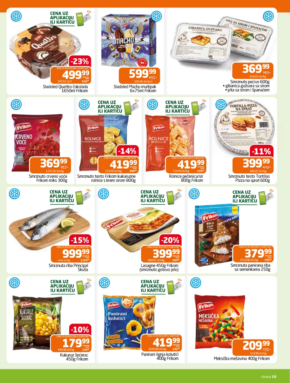 GOMEX katalog strana 10 – Frikom sladoledi, smrznuto povrće, riba, peciva i gotova jela