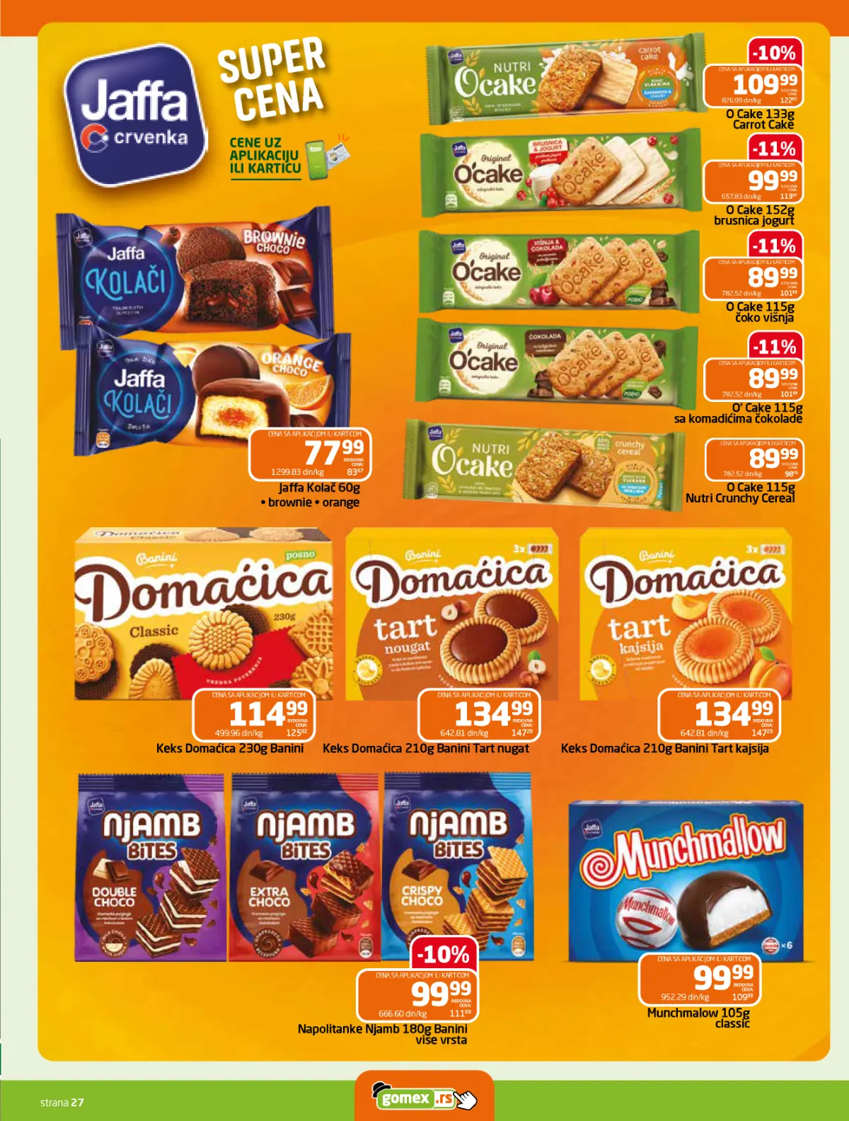 GOMEX katalog strana 27 – dodatni prehrambeni proizvodi i posebne akcijske cene