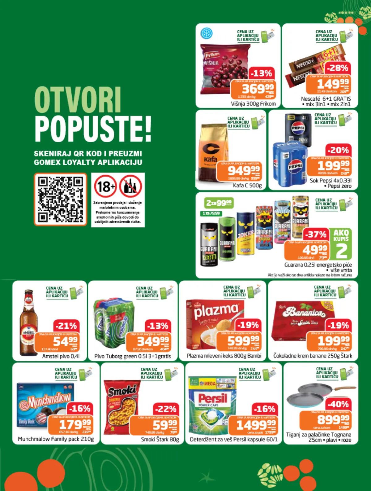 GOMEX katalog Lakše od srede, strana 2 – Nescafe, Pepsi, Guarana, Plazma, Smoki, Persil i tiganji na akciji