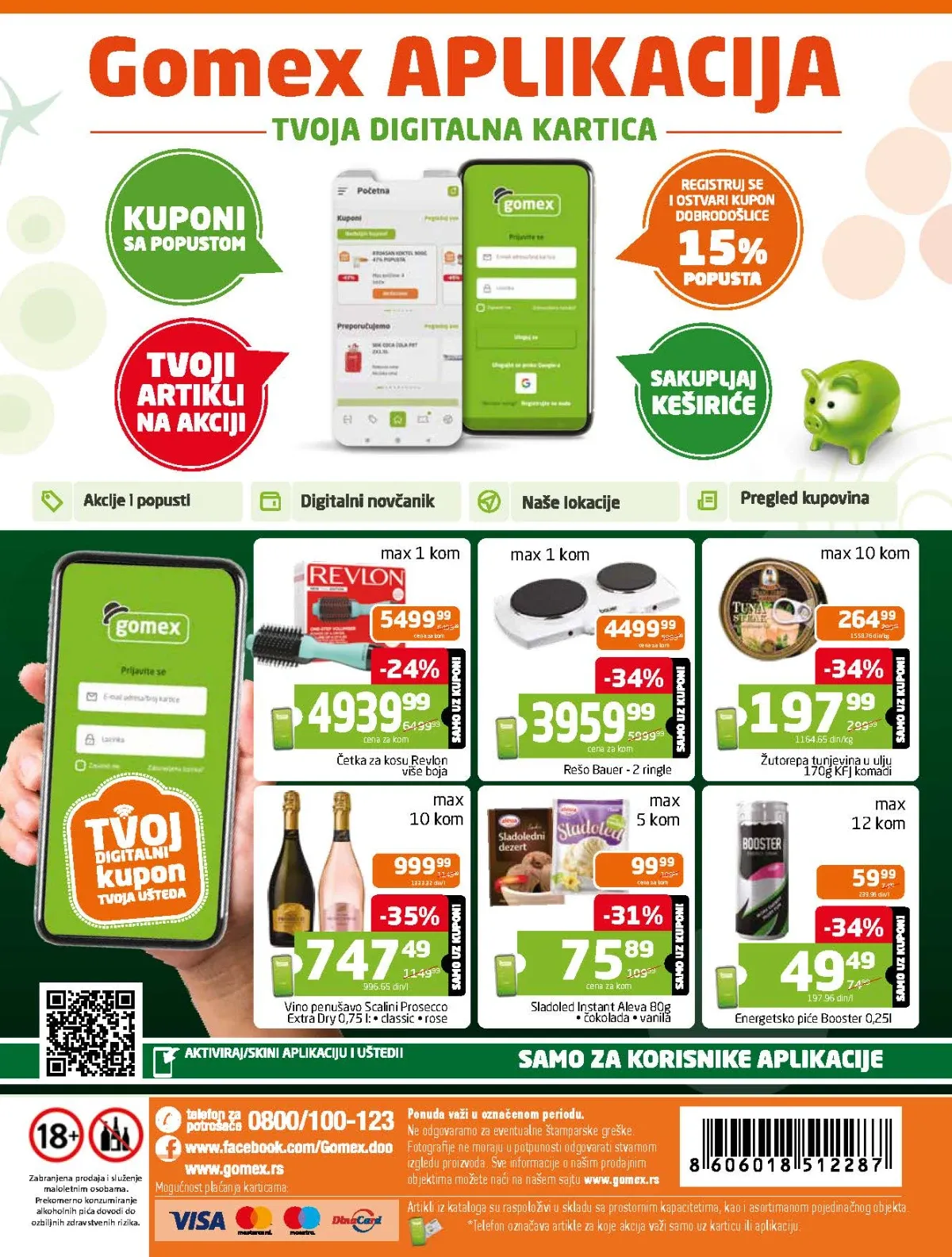 GOMEX katalog do 18.08.2026. poslednja strana sa završnim akcijama i informacijama o ponudi