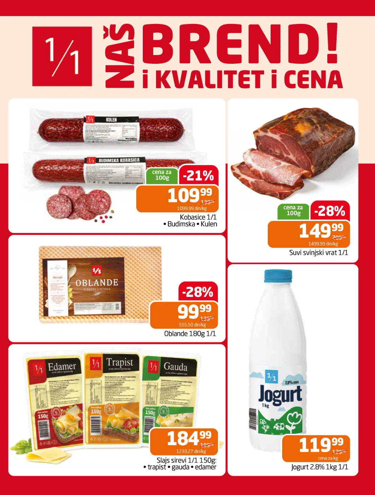 Gomex katalog strana 24 – Gomex robna marka, sirevi, jogurt, oblande, kobasice i suvi vrat