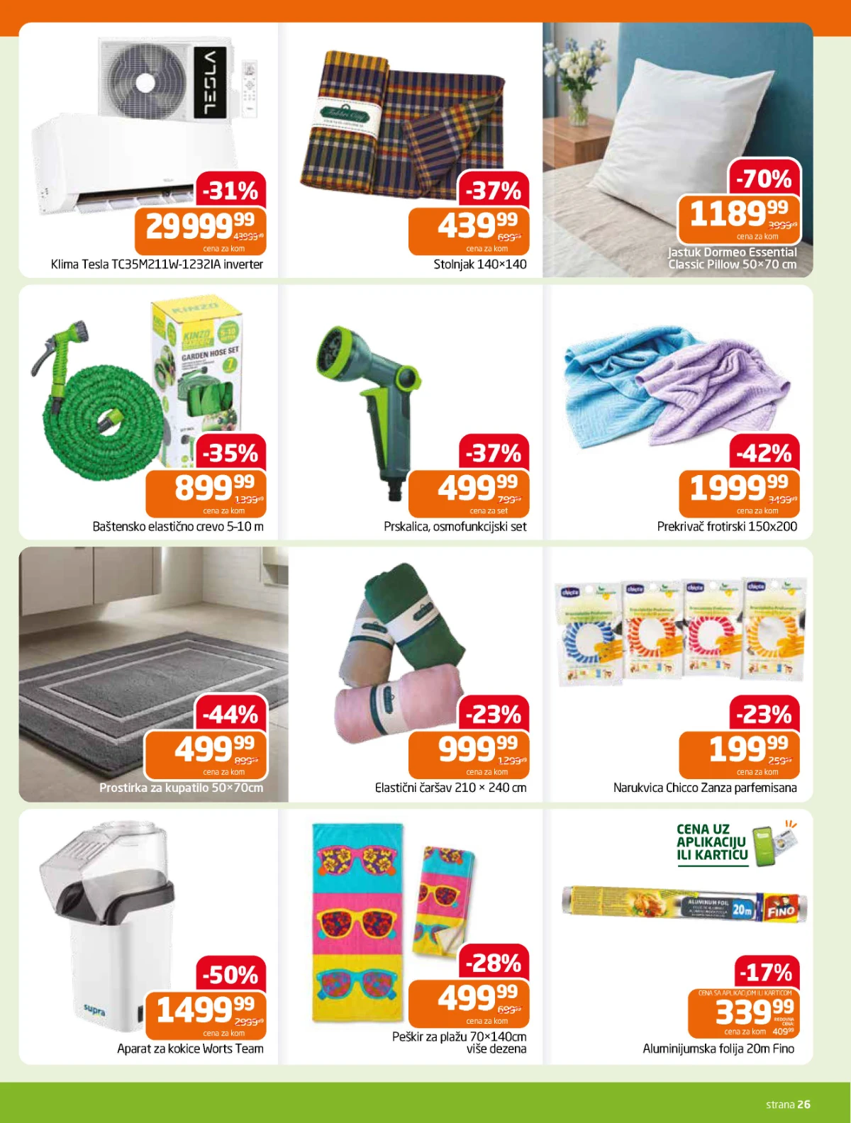 Gomex katalog strana 26 – Dormeo jastuk, čaršav, prostirka, prekrivač, klima i proizvodi za domaćinstvo