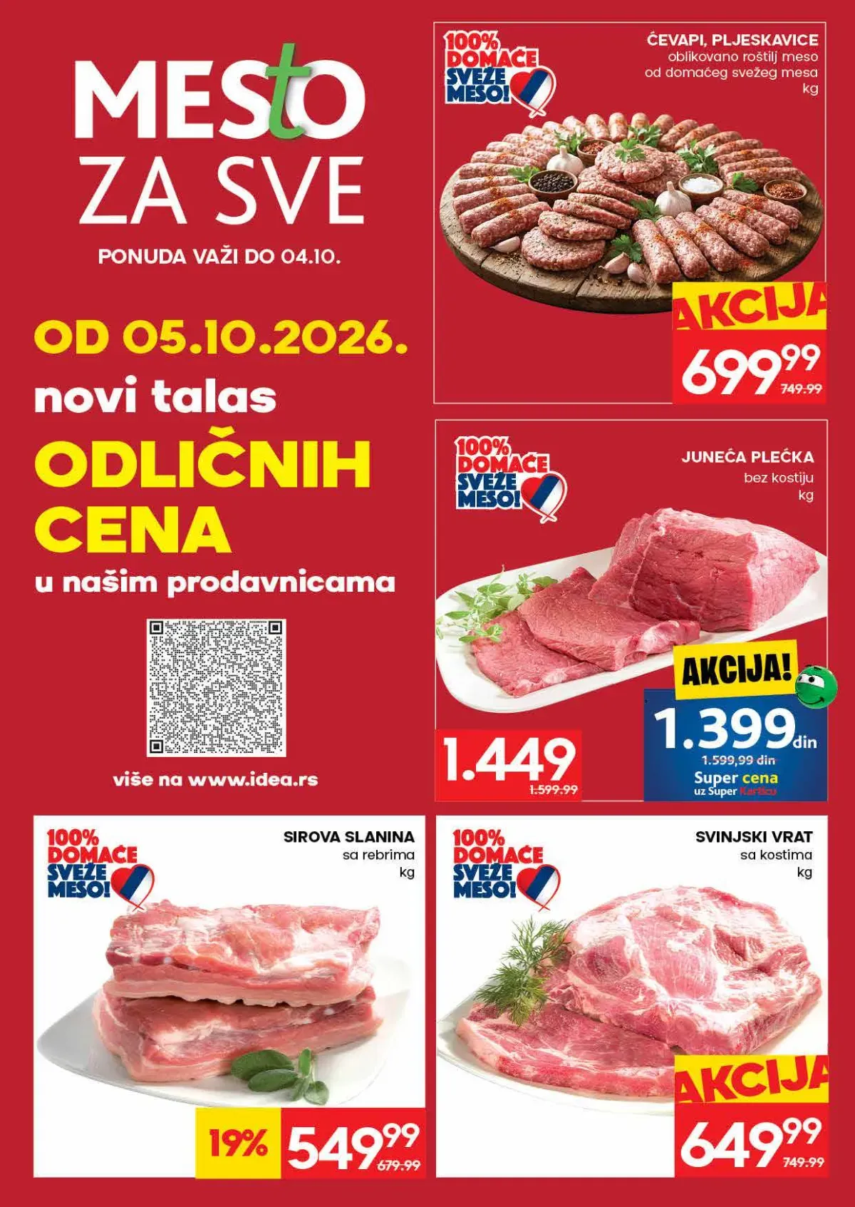 IDEA akcija – meso IDEA katalog – sveže meso na akciji