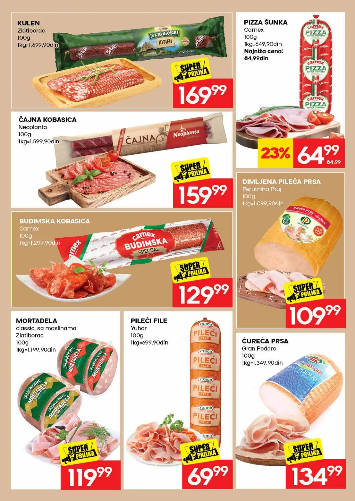 IDEA akcija – suhomesnati proizvodi IDEA katalog – kulen, kobasice i pileća prsa