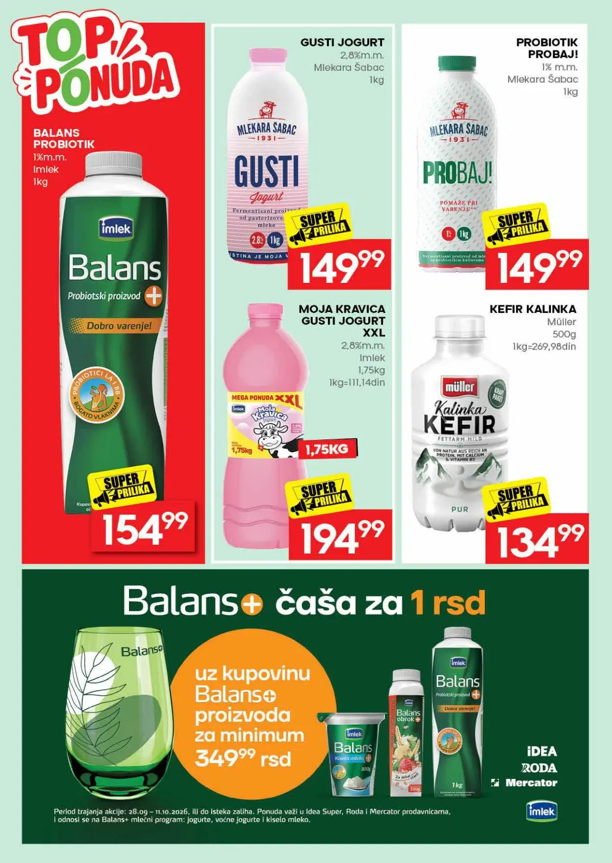 IDEA akcija – jogurt i kefir IDEA katalog – jogurt, kefir i probiotski proizvodi