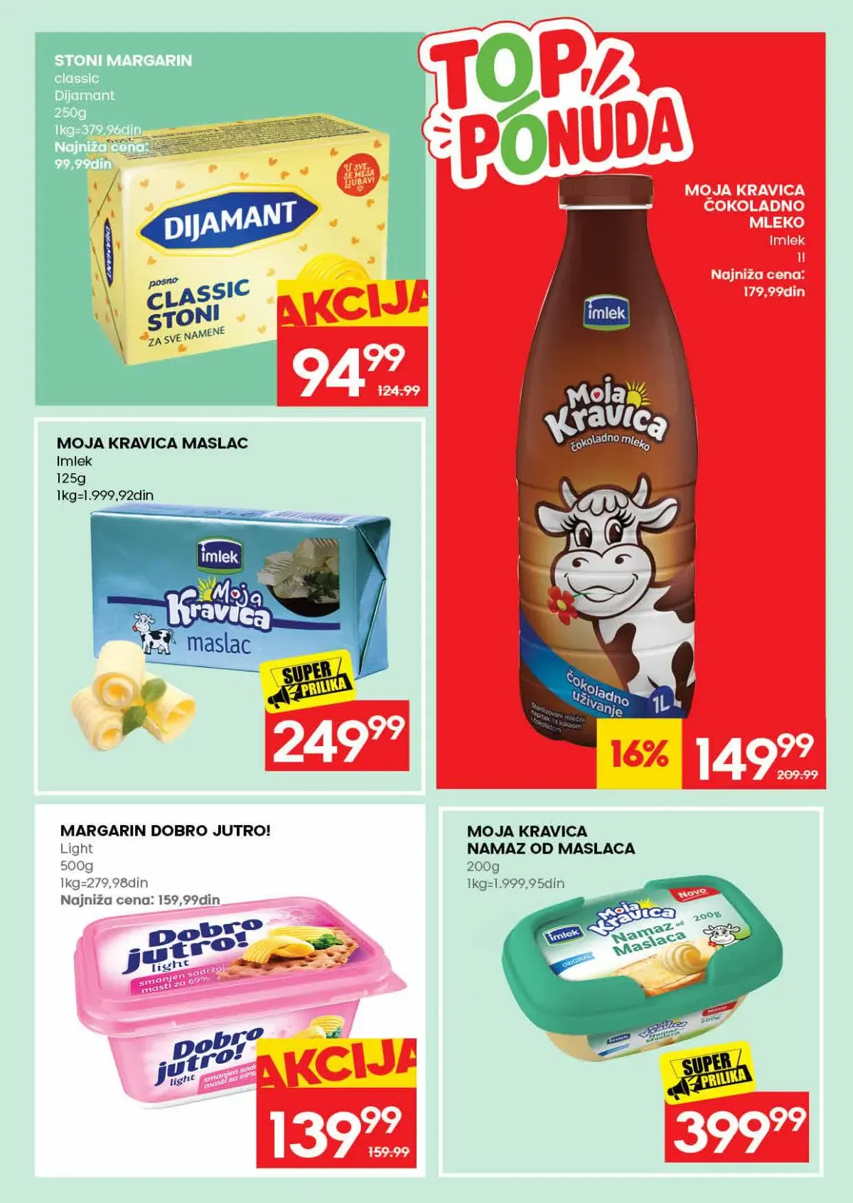IDEA akcija – margarin i maslac IDEA katalog – margarin, maslac i čokoladno mleko