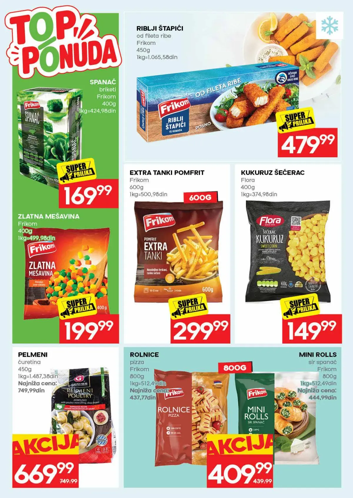 IDEA akcija – smrznuti proizvodi IDEA katalog – smrznuto povrće i riblji proizvodi