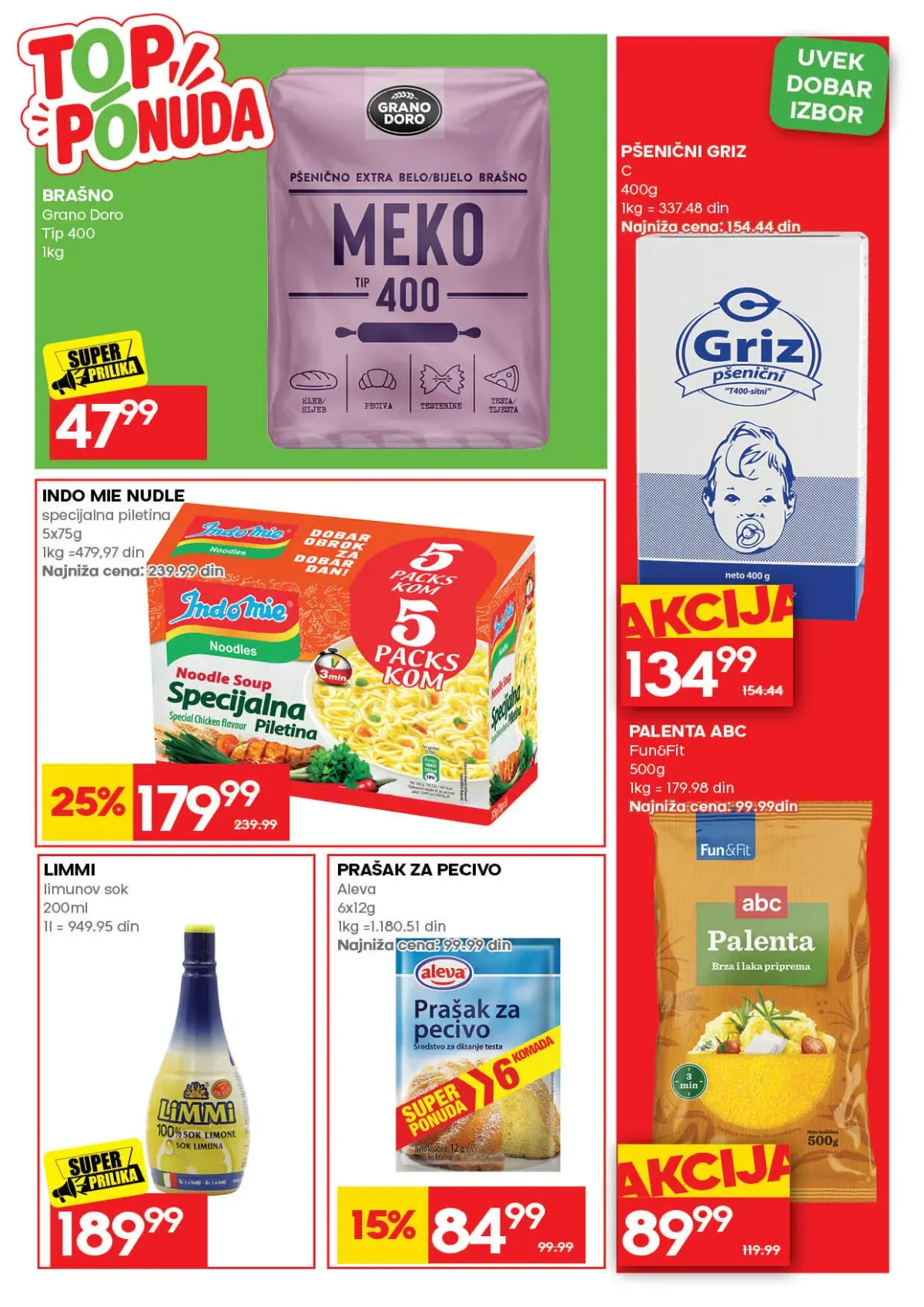 IDEA akcija – brašno i proizvodi za kuvanje IDEA katalog – brašno, griz i palenta