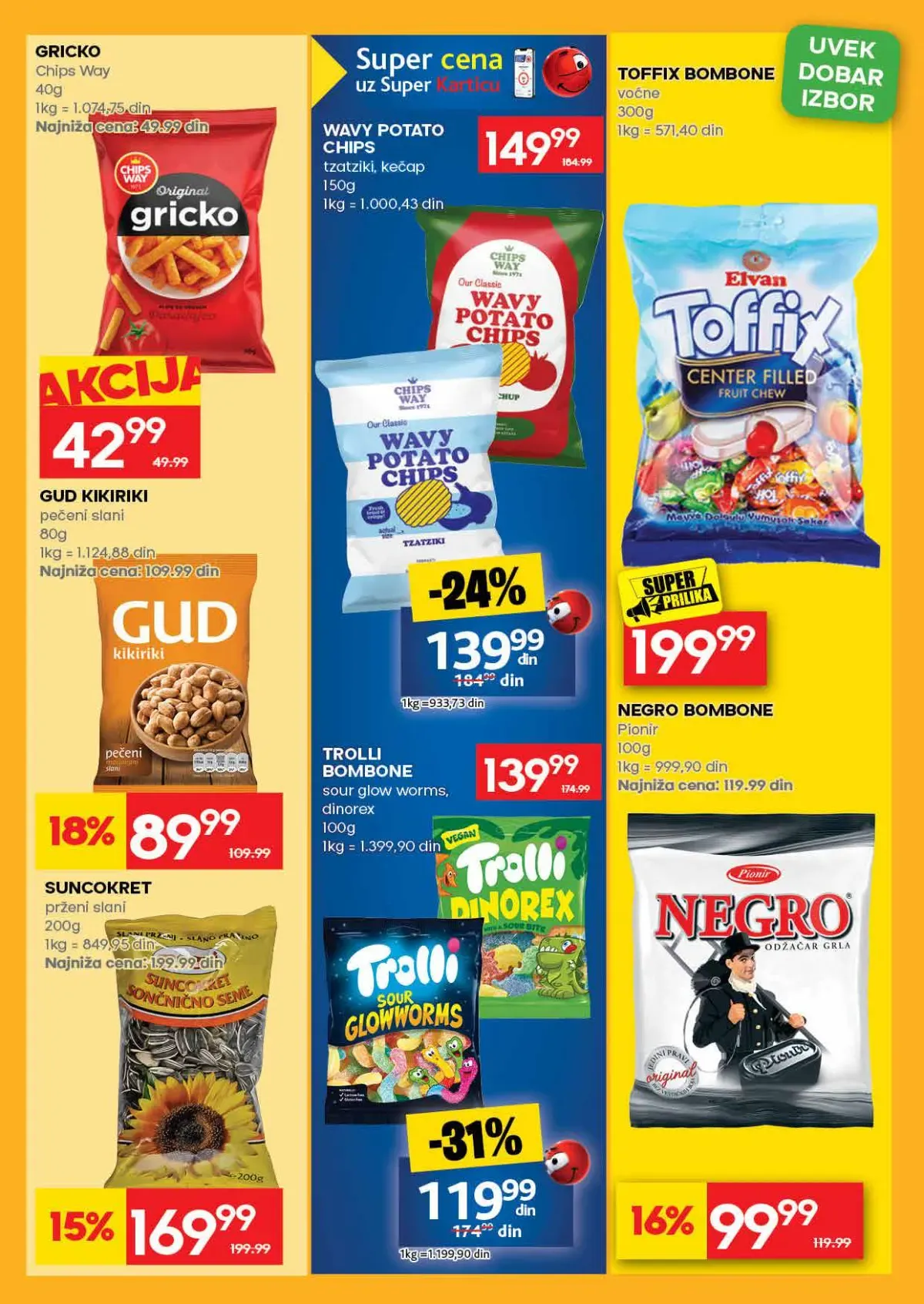 IDEA akcija – grickalice i bombone IDEA katalog – bombone, čips i grickalice