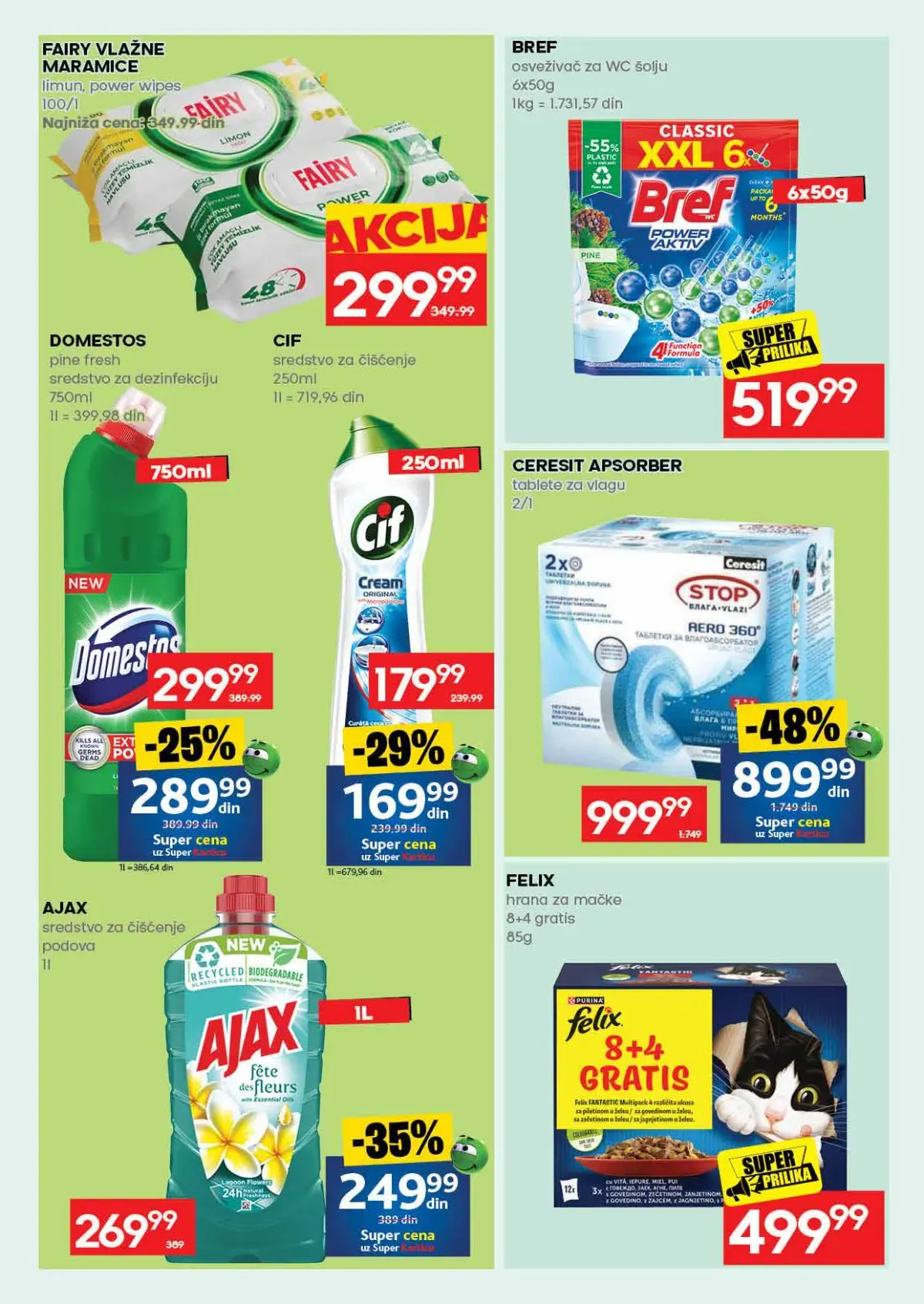 IDEA akcija – čišćenje doma IDEA katalog – sredstva za čišćenje i hrana za mačke