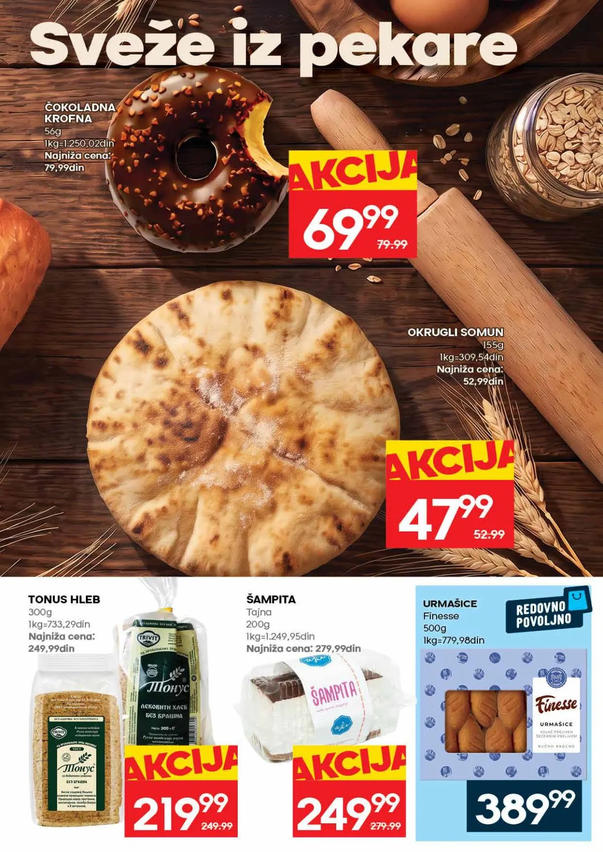 IDEA katalog, stranica 23 – čokoladna krofna, okrugli somun, tonus hleb, šampita i urmašice
