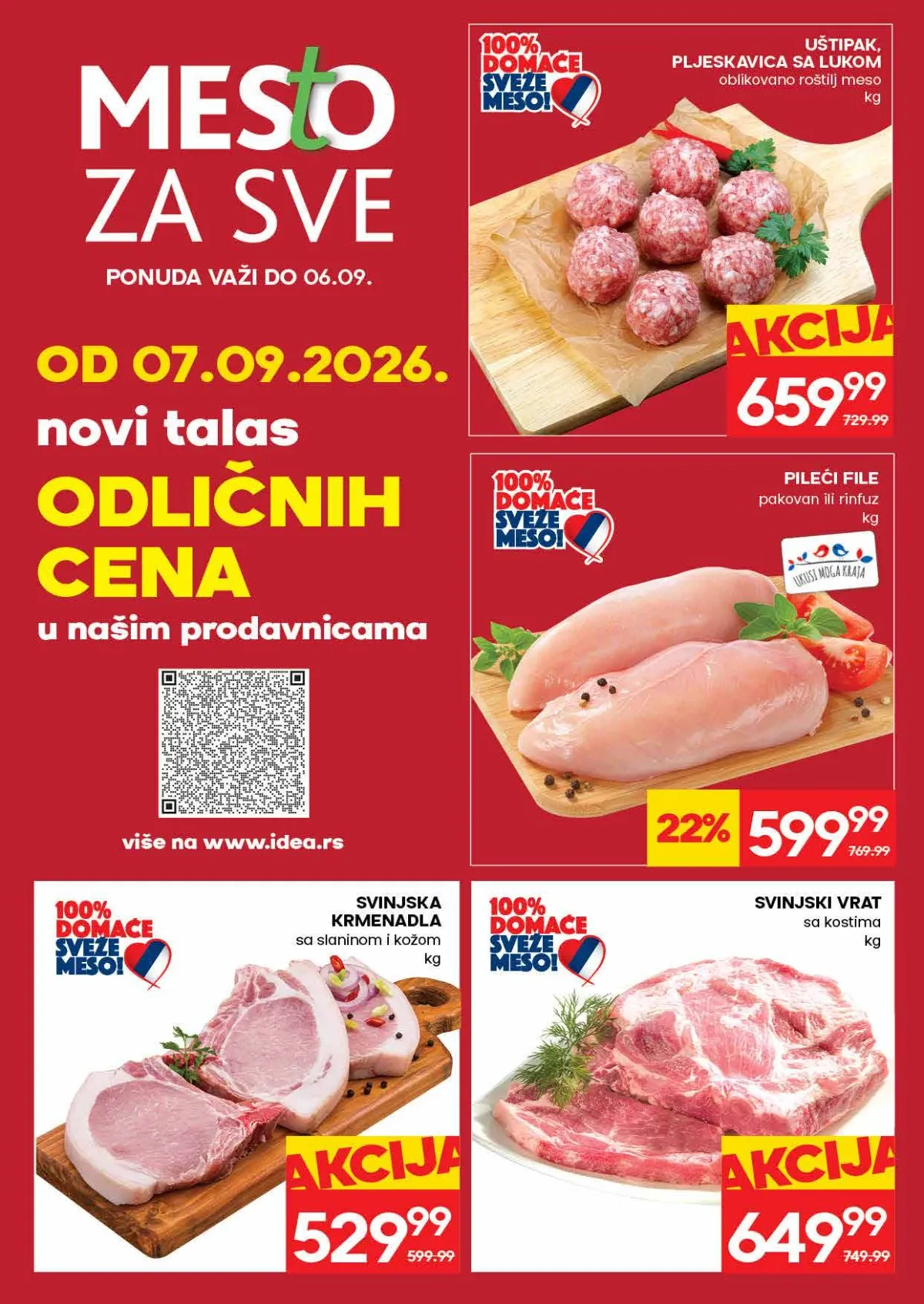 IDEA akcija na sveže meso IDEA akcija na sveže meso do 13.09.2026.