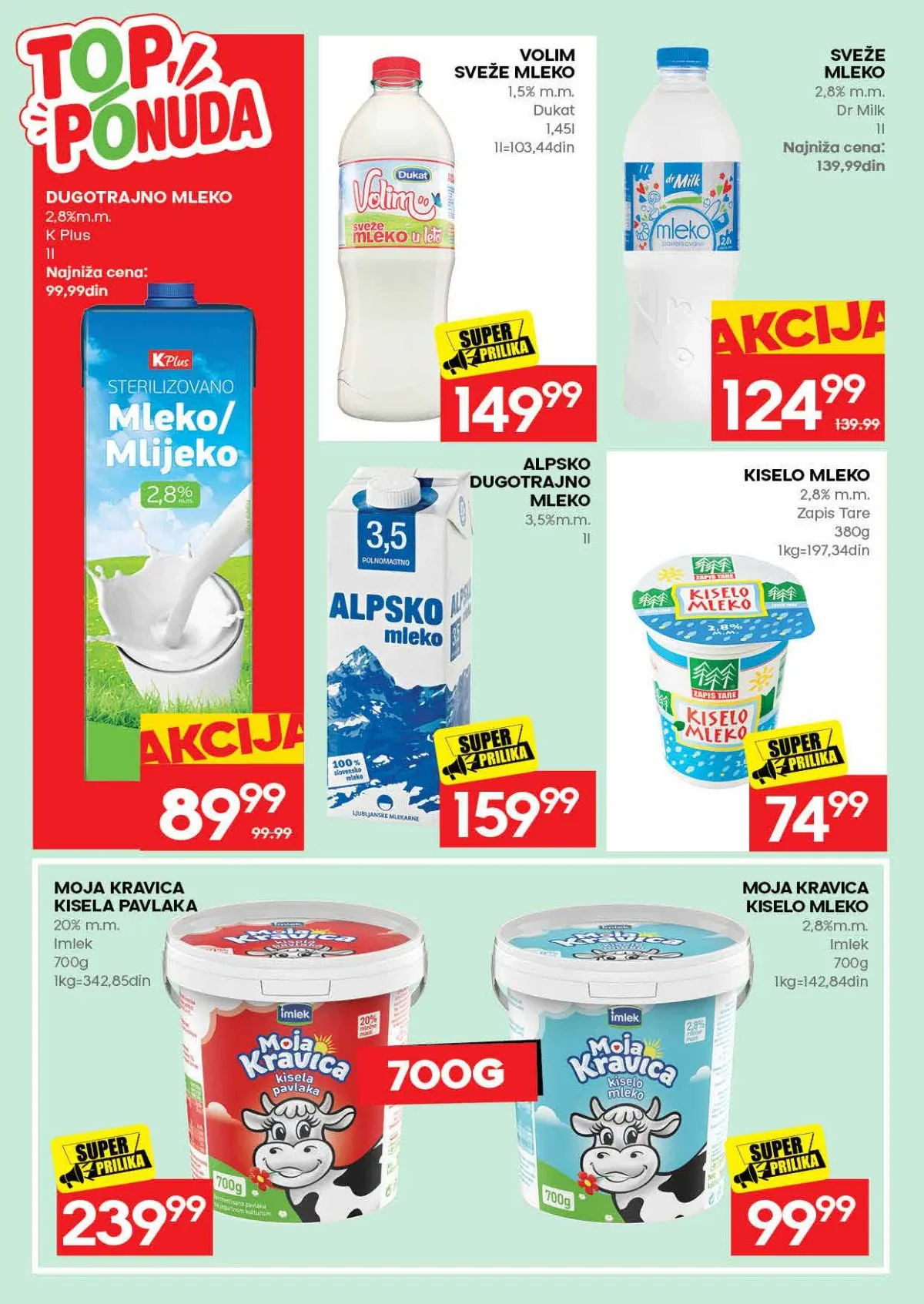 IDEA mleko i mlečni napici IDEA akcija na mleko i mlečne napitke