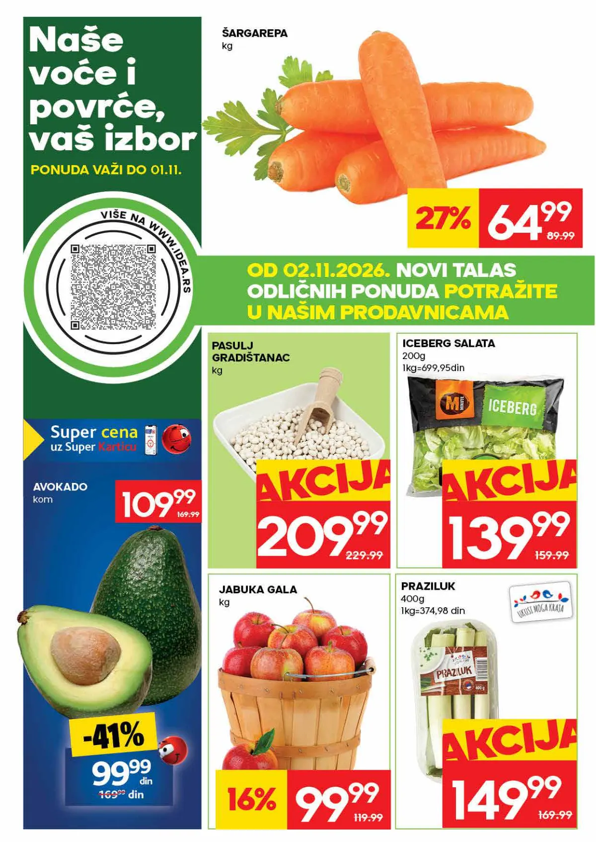 IDEA katalog strana 4 – šargarepa, avokado, pasulj, jabuke i zelena salata