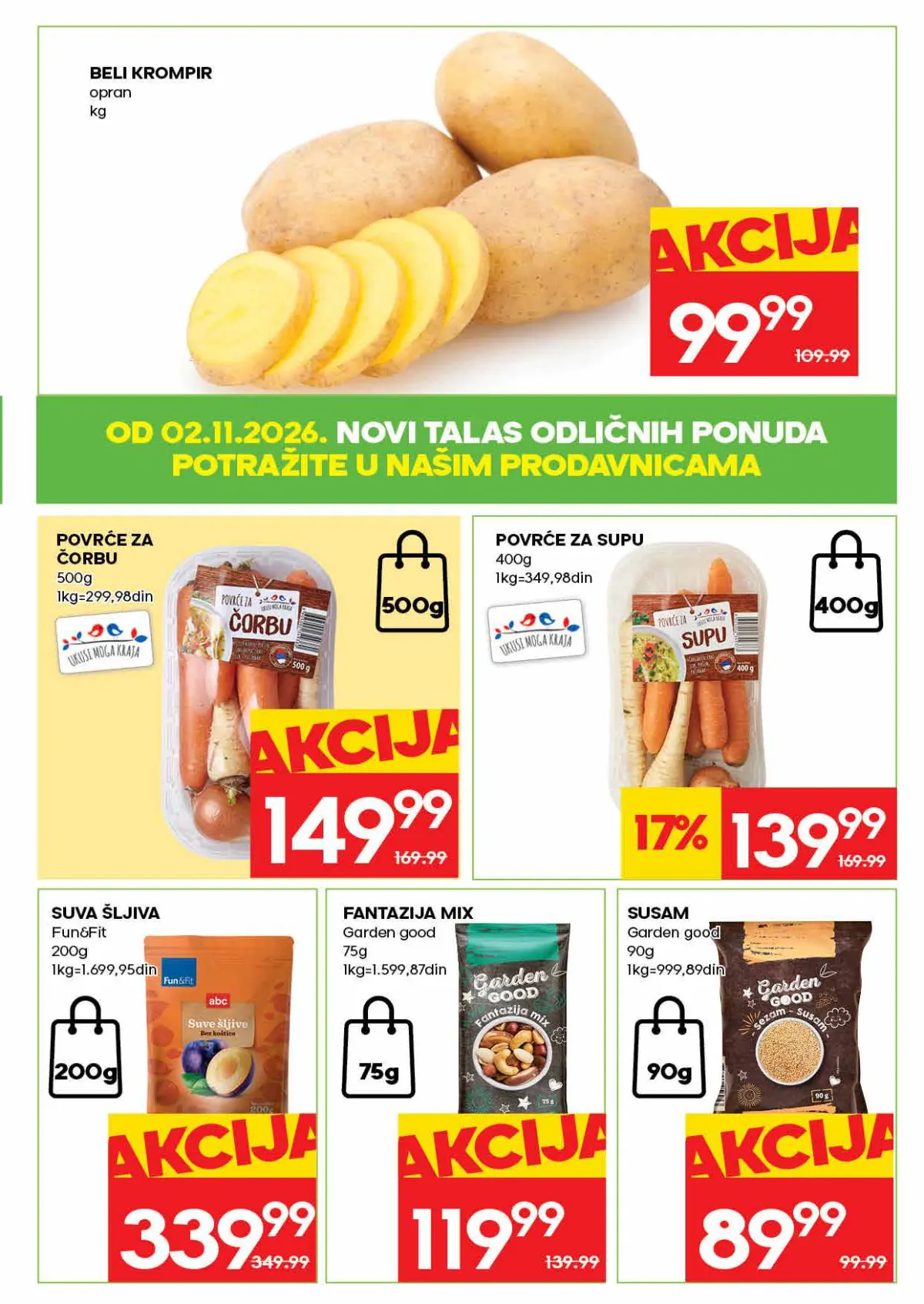 IDEA katalog strana 5 – krompir, povrće za čorbu, suve šljive i susam