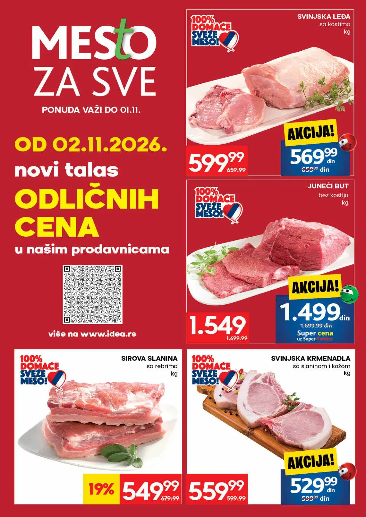 IDEA katalog strana 8 – svinjsko meso, juneći but, svinjska leđa i sirova slanina