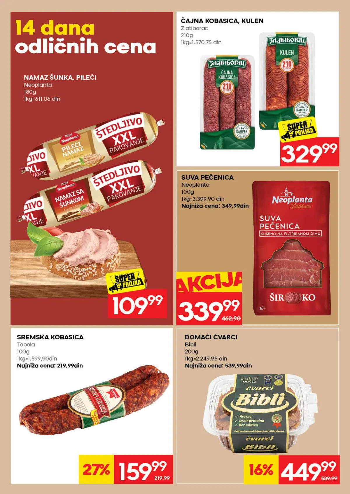 IDEA katalog strana 12 – namaz šunka, kulen, suva pečenica, sremska kobasica i čvarci