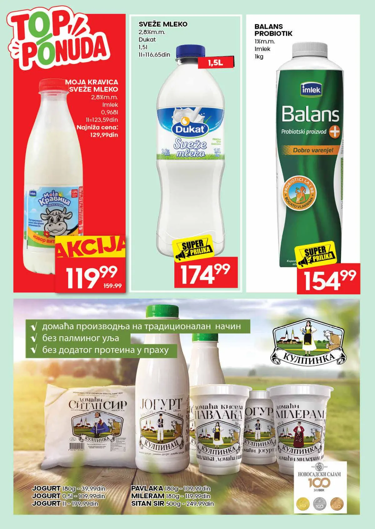 IDEA katalog strana 20 – Moja Kravica sveže mleko, Dukat mleko i Balans probiotik