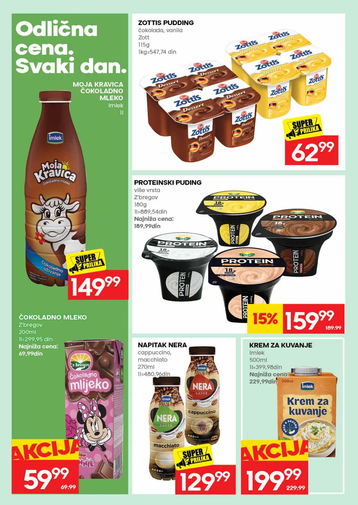 IDEA katalog strana 22 – čokoladno mleko, Zott puding, proteinski puding i krem za kuvanje