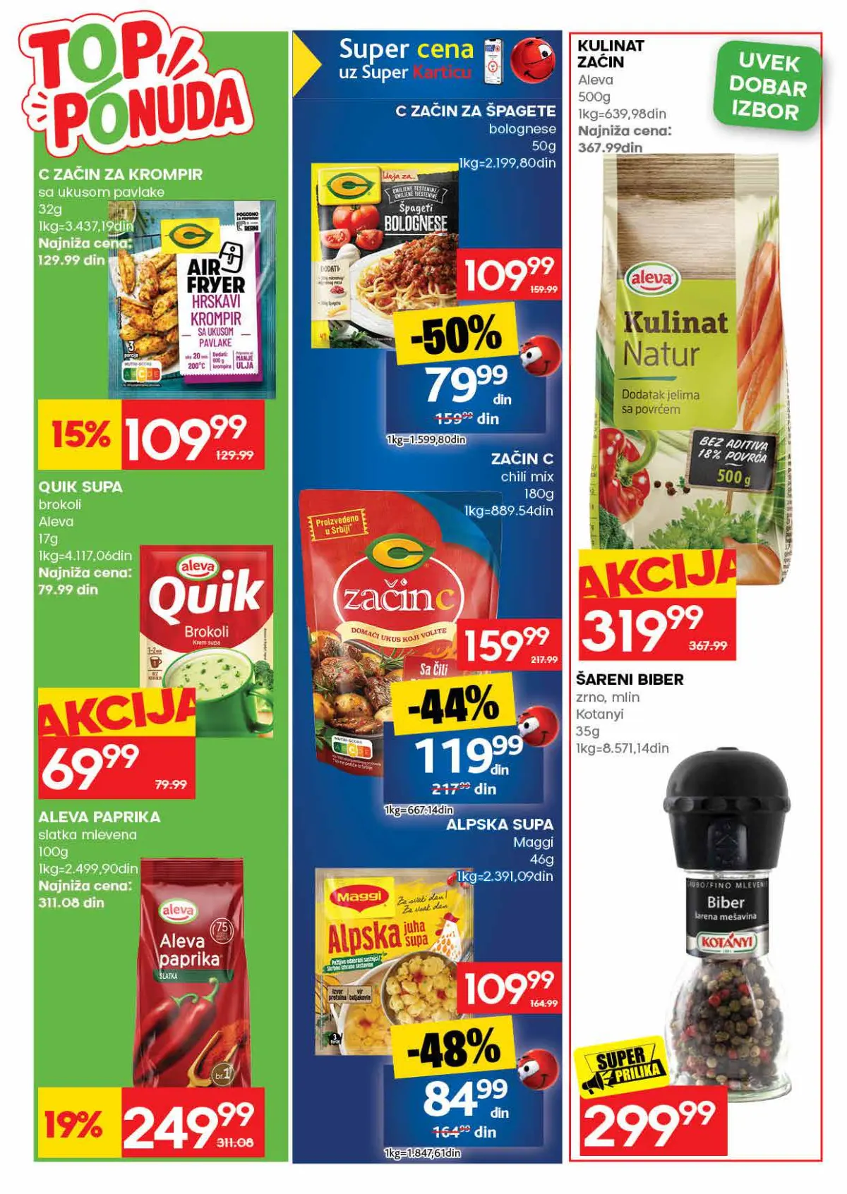 IDEA katalog strana 37 – C začin za špagete 79,99 din uz Super Karticu, popust 50%