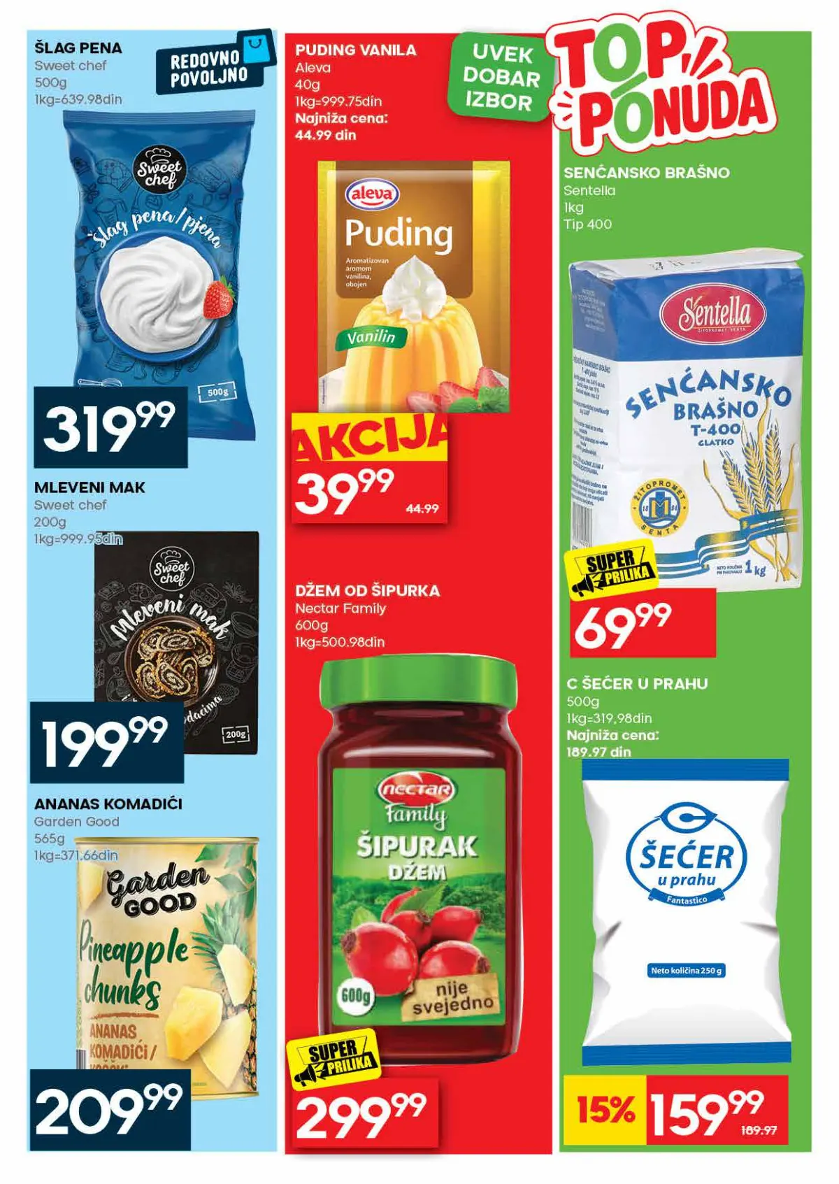 IDEA katalog strana 39 – šlag pena, mleveni mak, puding, griz i šećer