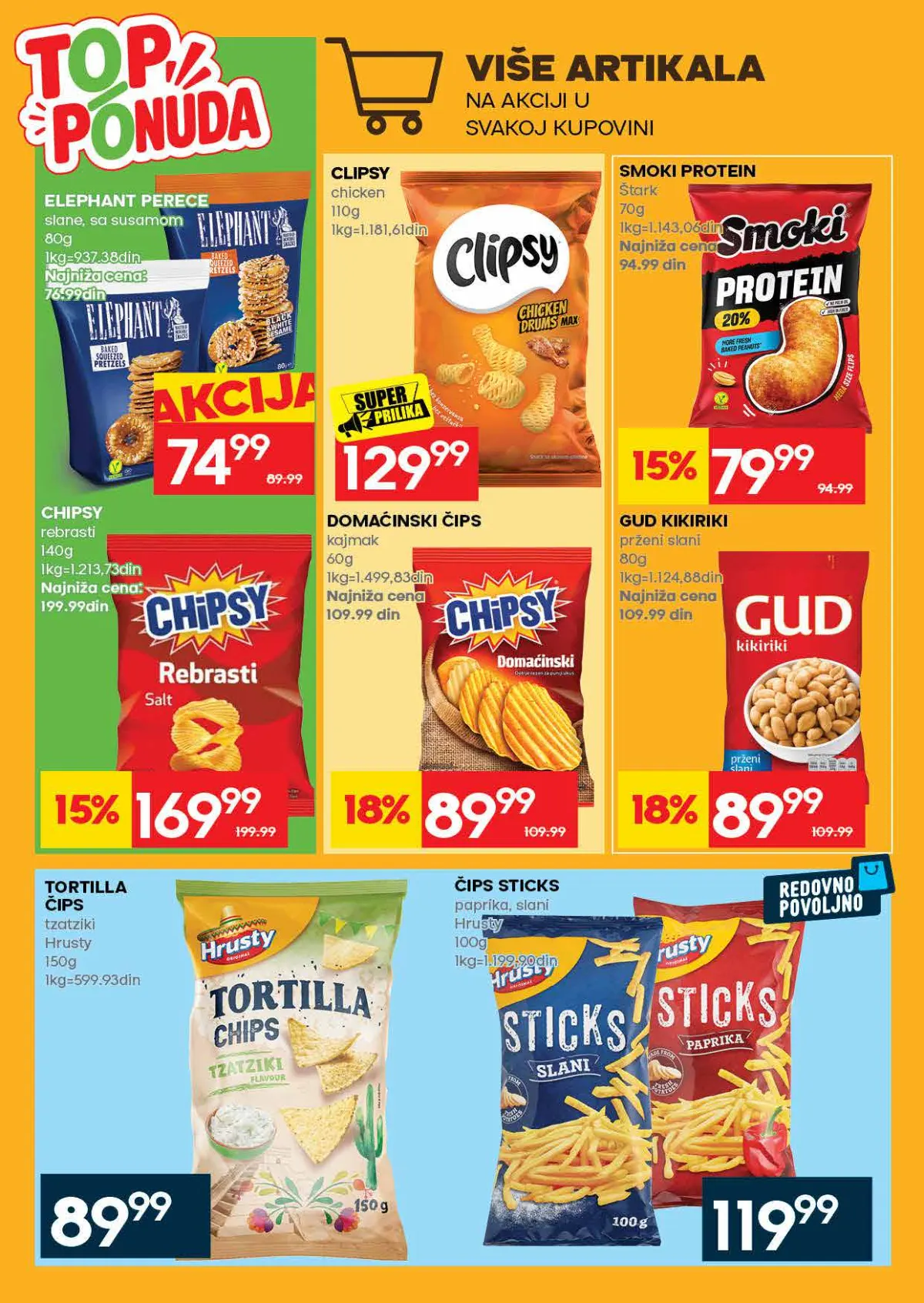 IDEA katalog strana 44 – Chipsy, Clipsy, Smoki, kikiriki i tortilla čips