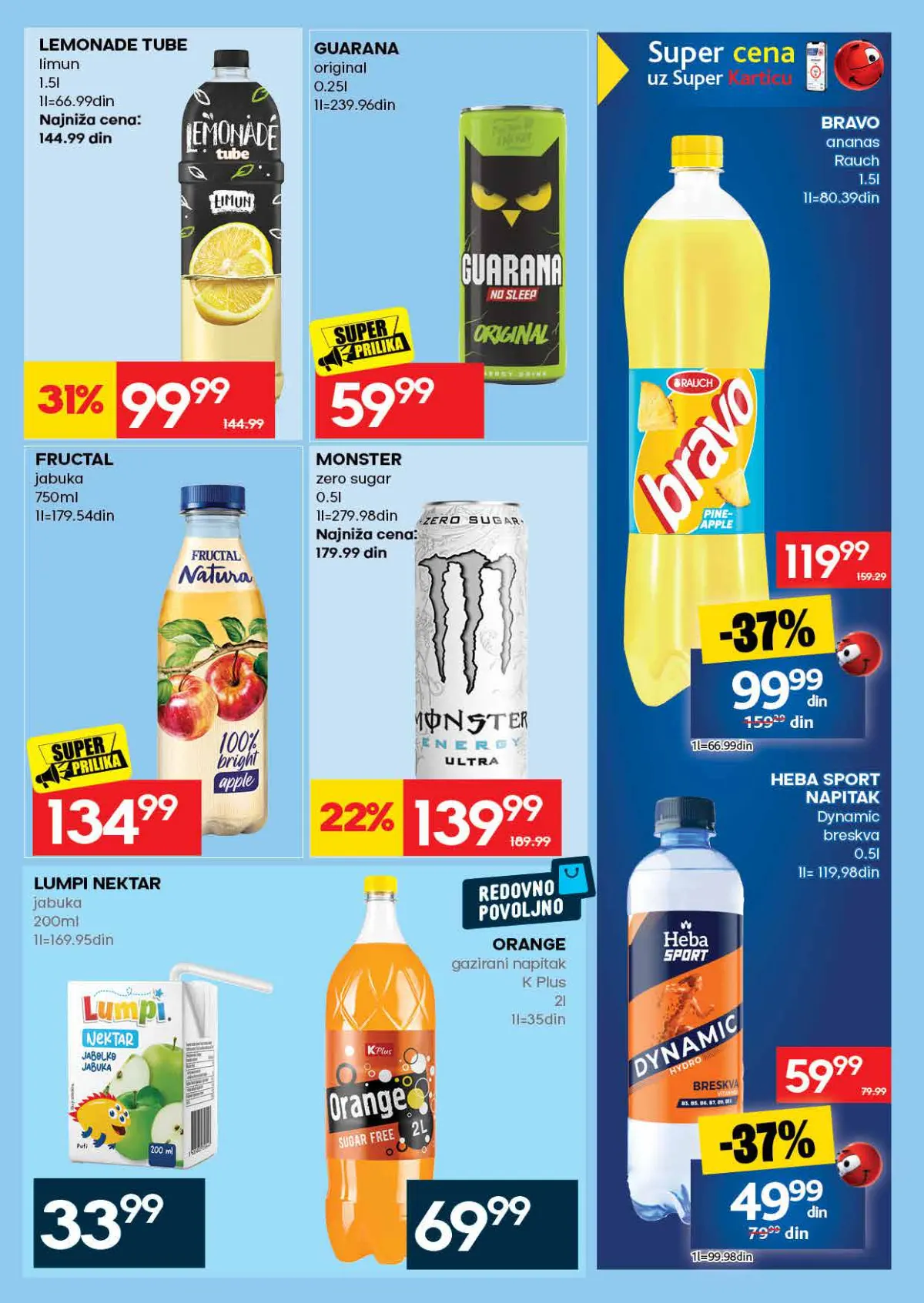 IDEA katalog strana 47 – Lemonade, Guarana, Monster, Fructal, Bravo i Heba Sport