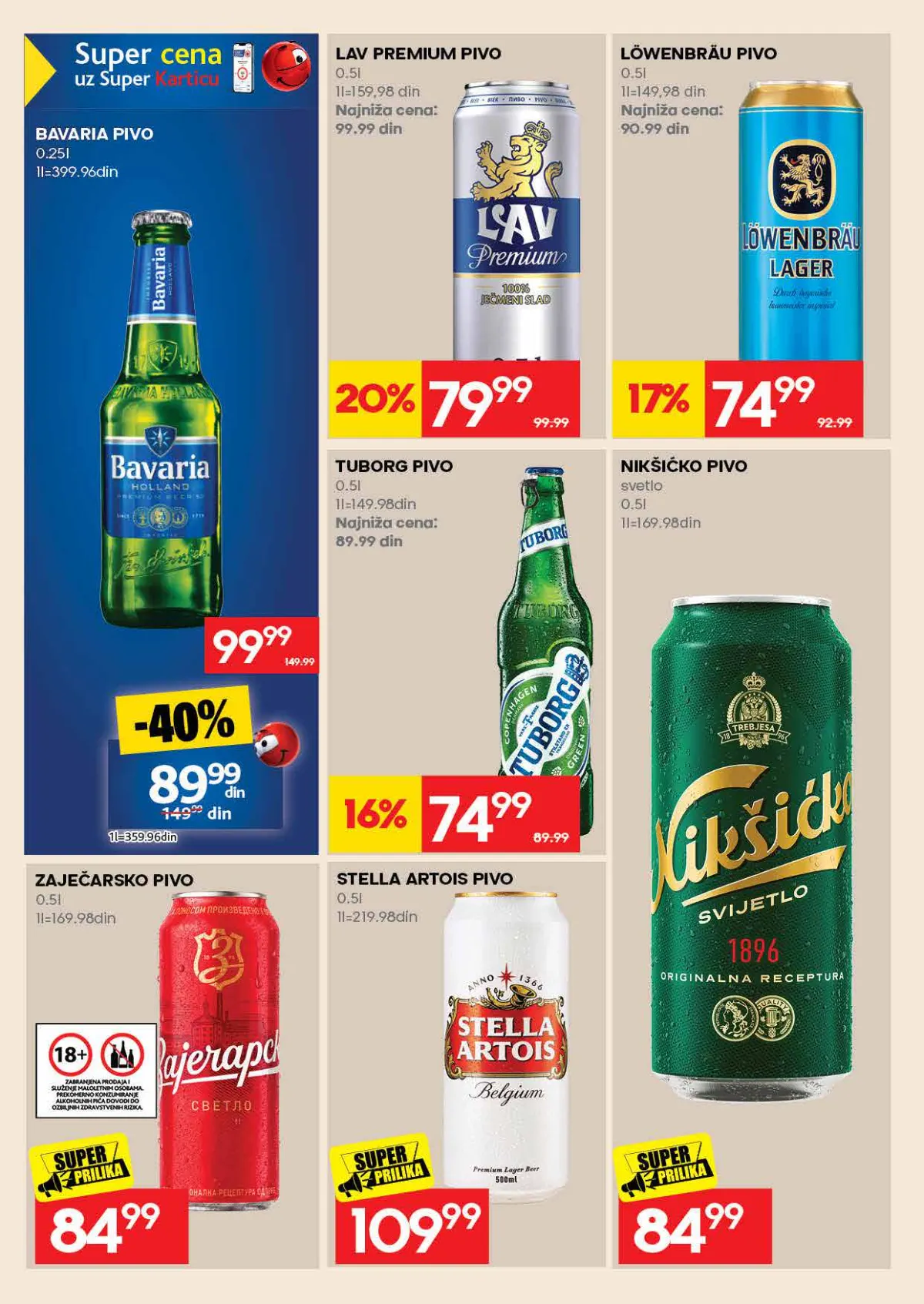 IDEA katalog strana 48 – Bavaria, Lav, Lowenbrau, Tuborg, Nikšićko i Stella Artois pivo