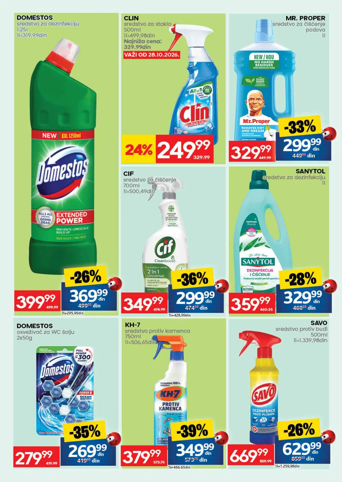 IDEA katalog strana 55 – Domestos, Clin, Cif, Mr Proper, Sanytol i KH-7 sredstva za čišćenje