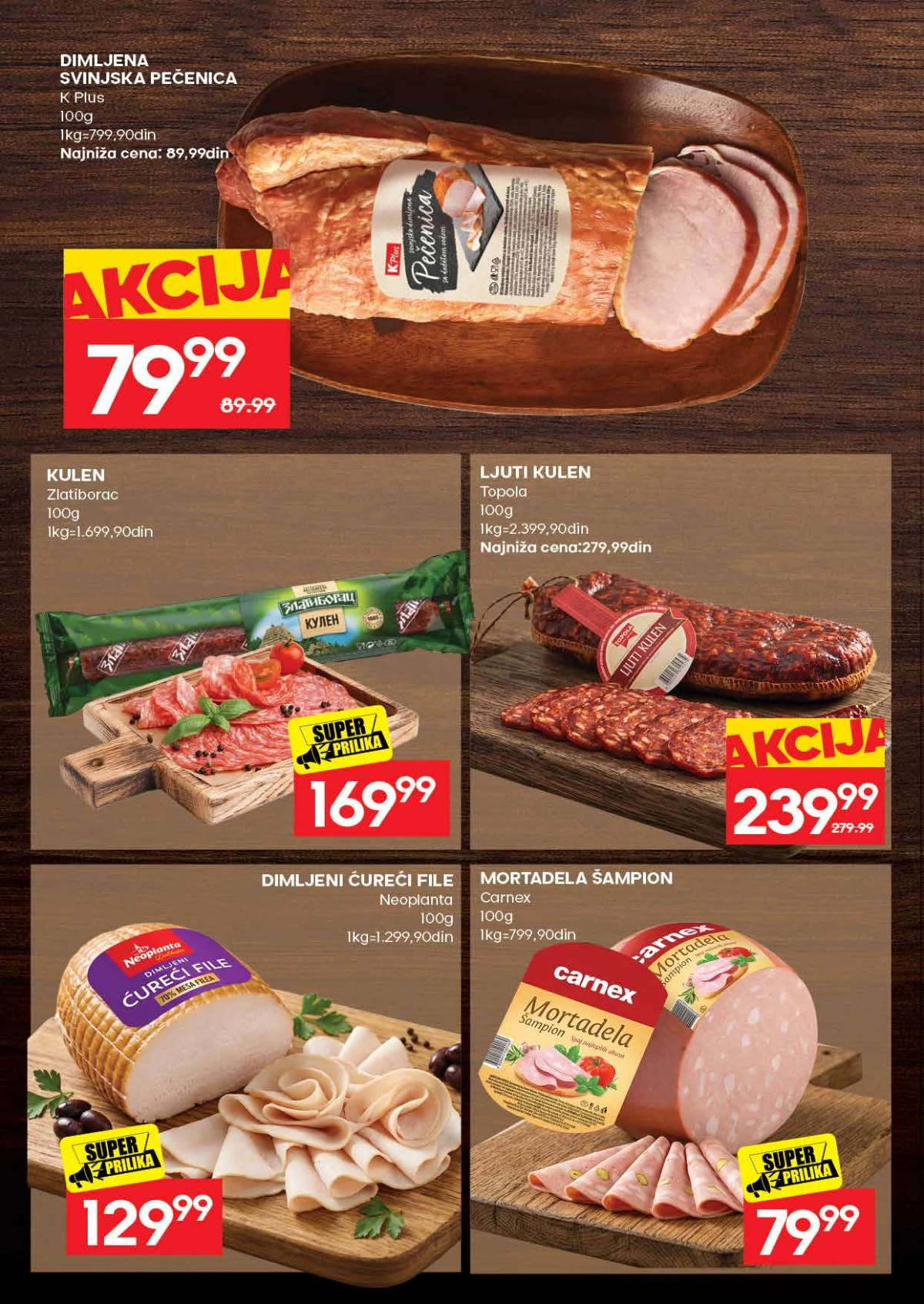 IDEA katalog – pečenica, kulen i mortadela na akciji