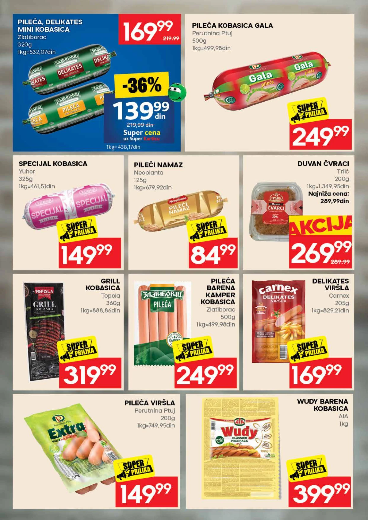 IDEA katalog – pileće kobasice, viršle i paštete na akciji