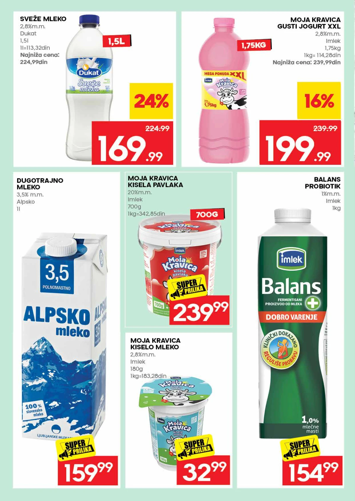 IDEA katalog – mleko, jogurt i kisela pavlaka na akciji
