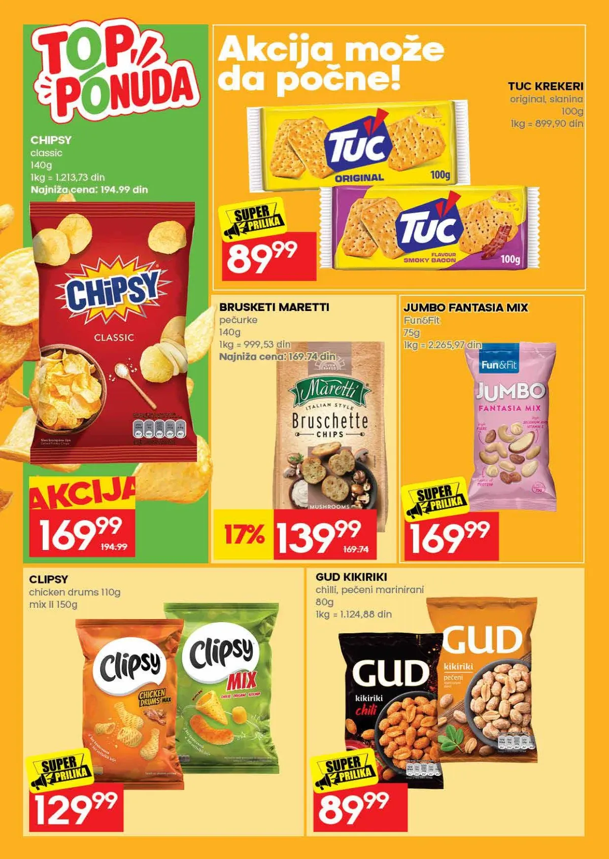 IDEA katalog strana 44 – Chipsy, Tuc, Maretti, Clipsy, Jumbo miks i Gud kikiriki.