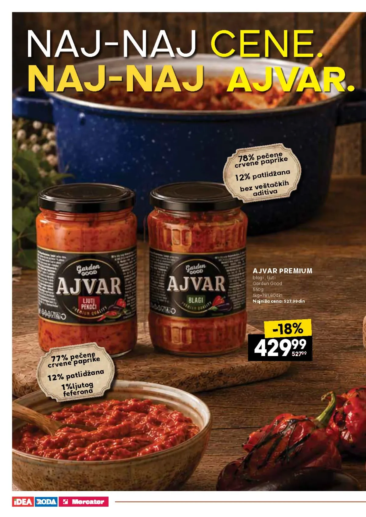 IDEA, Mercator i Roda katalog zimnice – Garden Good premium ajvar