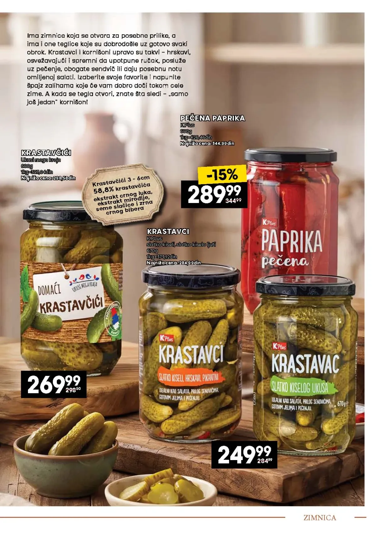 IDEA, Mercator i Roda katalog – krastavčići, pečena paprika i krastavci