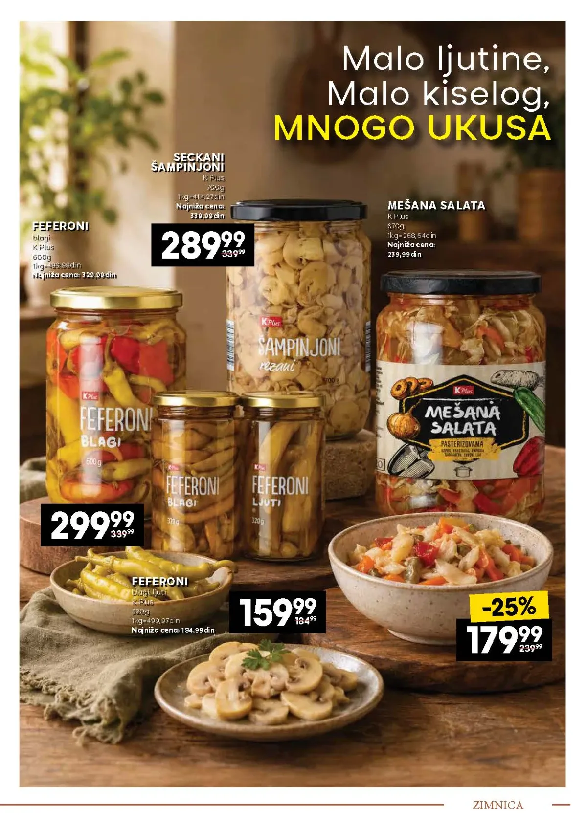 IDEA, Mercator i Roda katalog – feferoni, šampinjoni i mešana salata