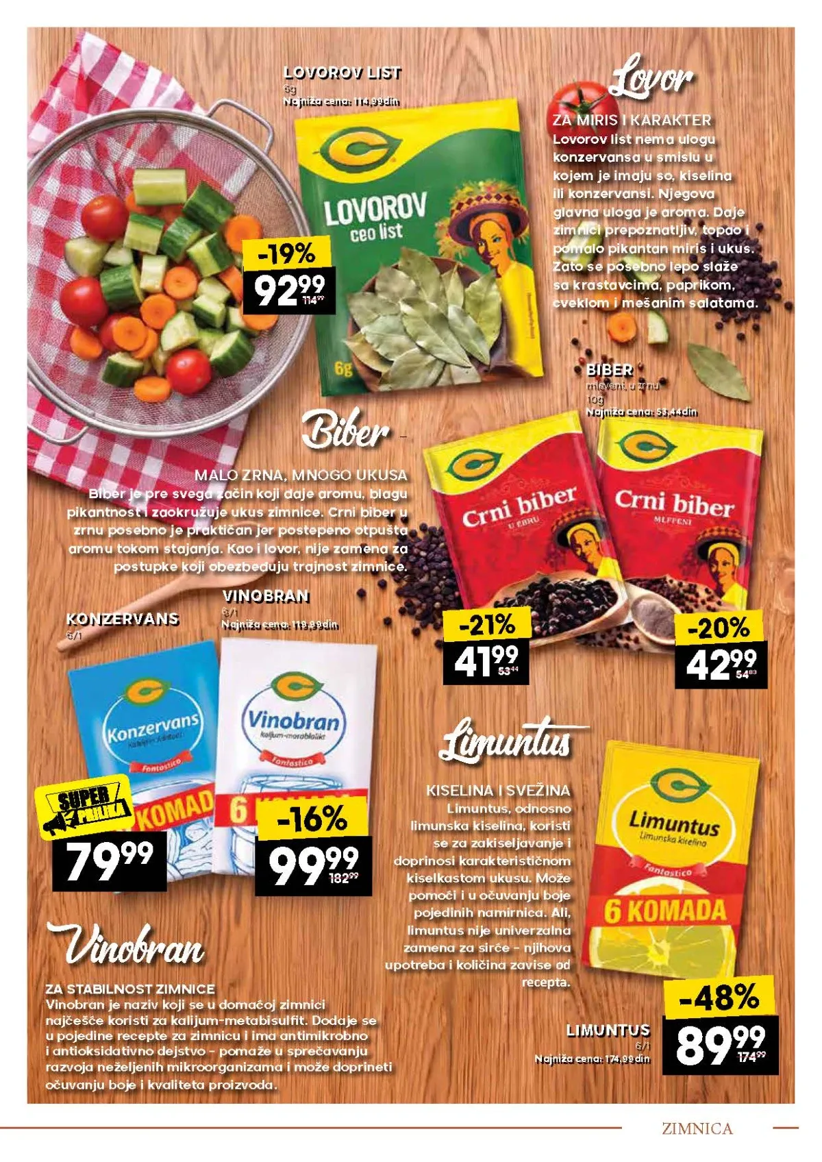 IDEA, Mercator i Roda katalog – limuntus, biber, lovor i konzervans