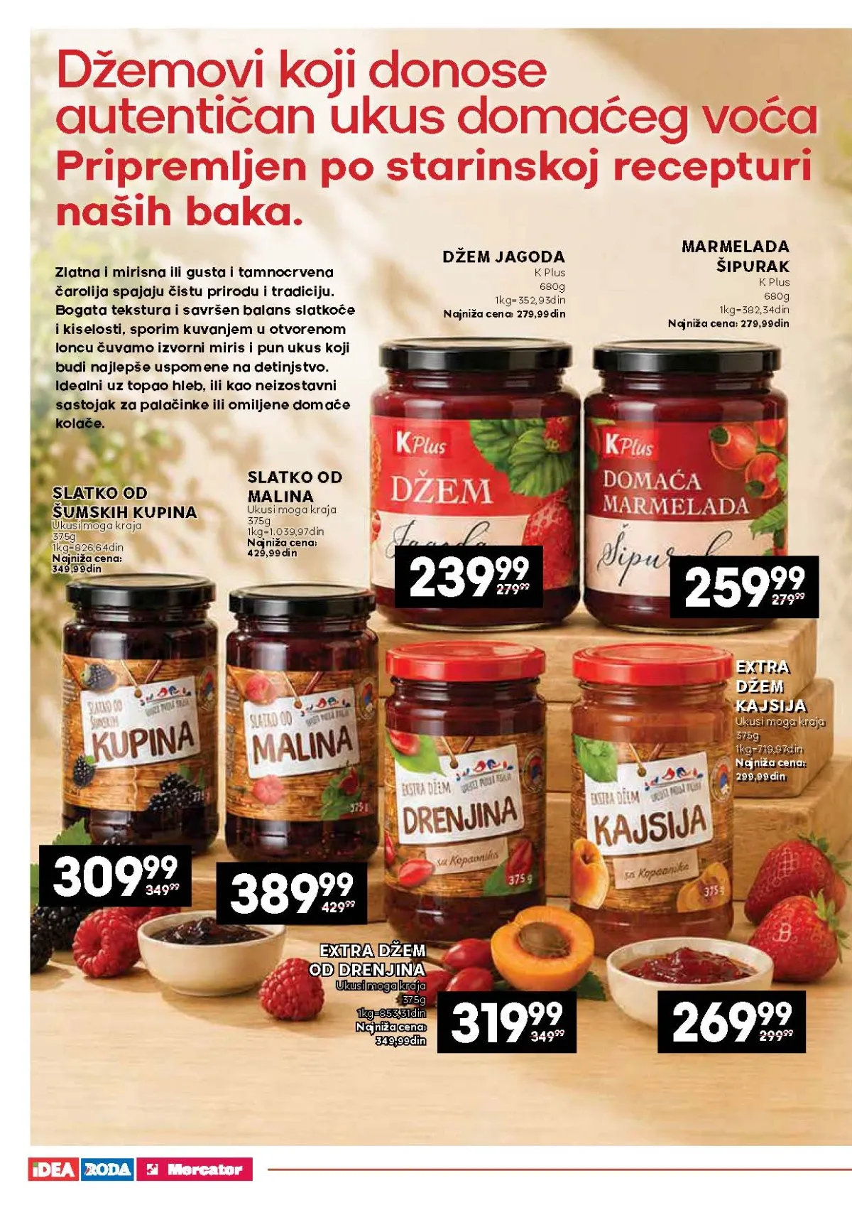 IDEA, Mercator i Roda katalog – džemovi, marmelade i slatko