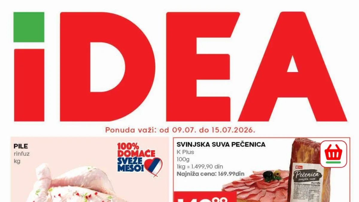 IDEA katalog sa uštedama do 50% do 15.07.2026 – nova nedeljna akcija i povoljne cene za svakodnevnu kupovinu