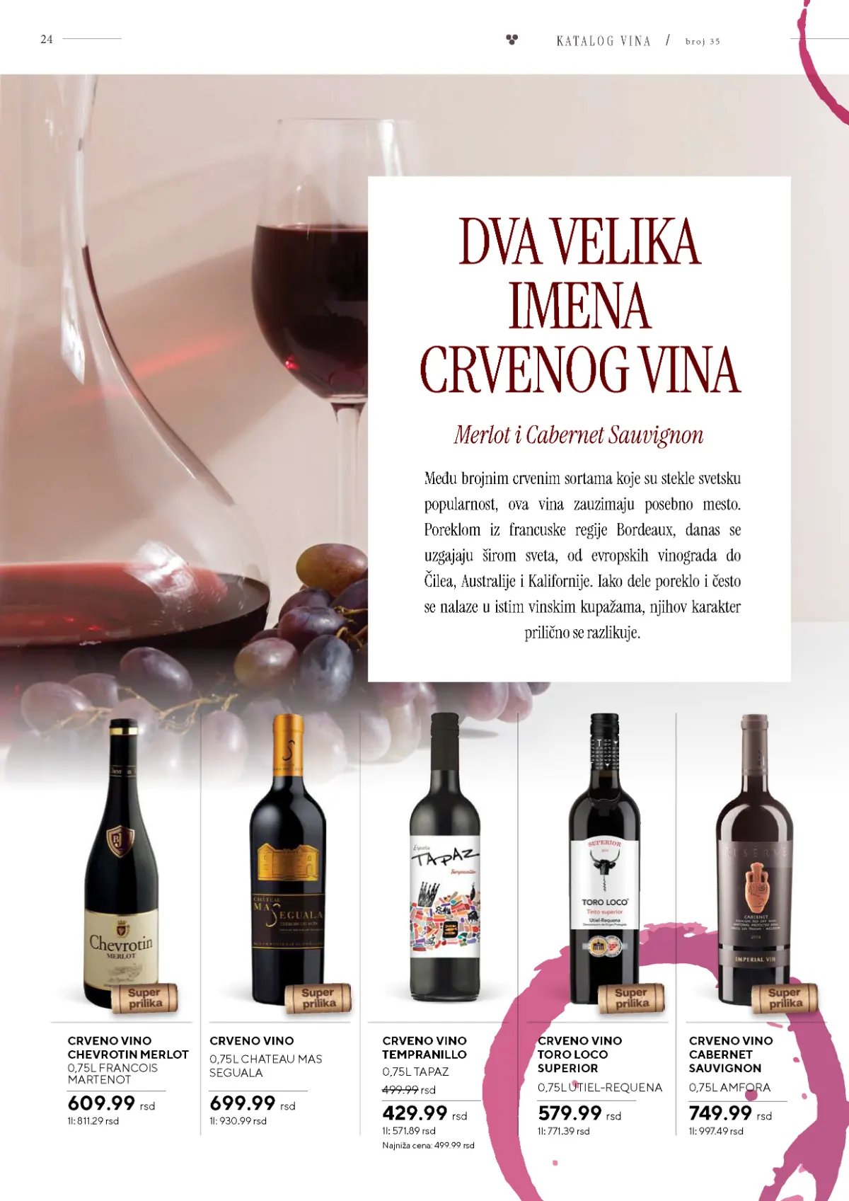 Vinski katalog – strana 24 od 36 Vinski katalog strana 24 – Chevrotin Merlot i Tempranillo Tapaz