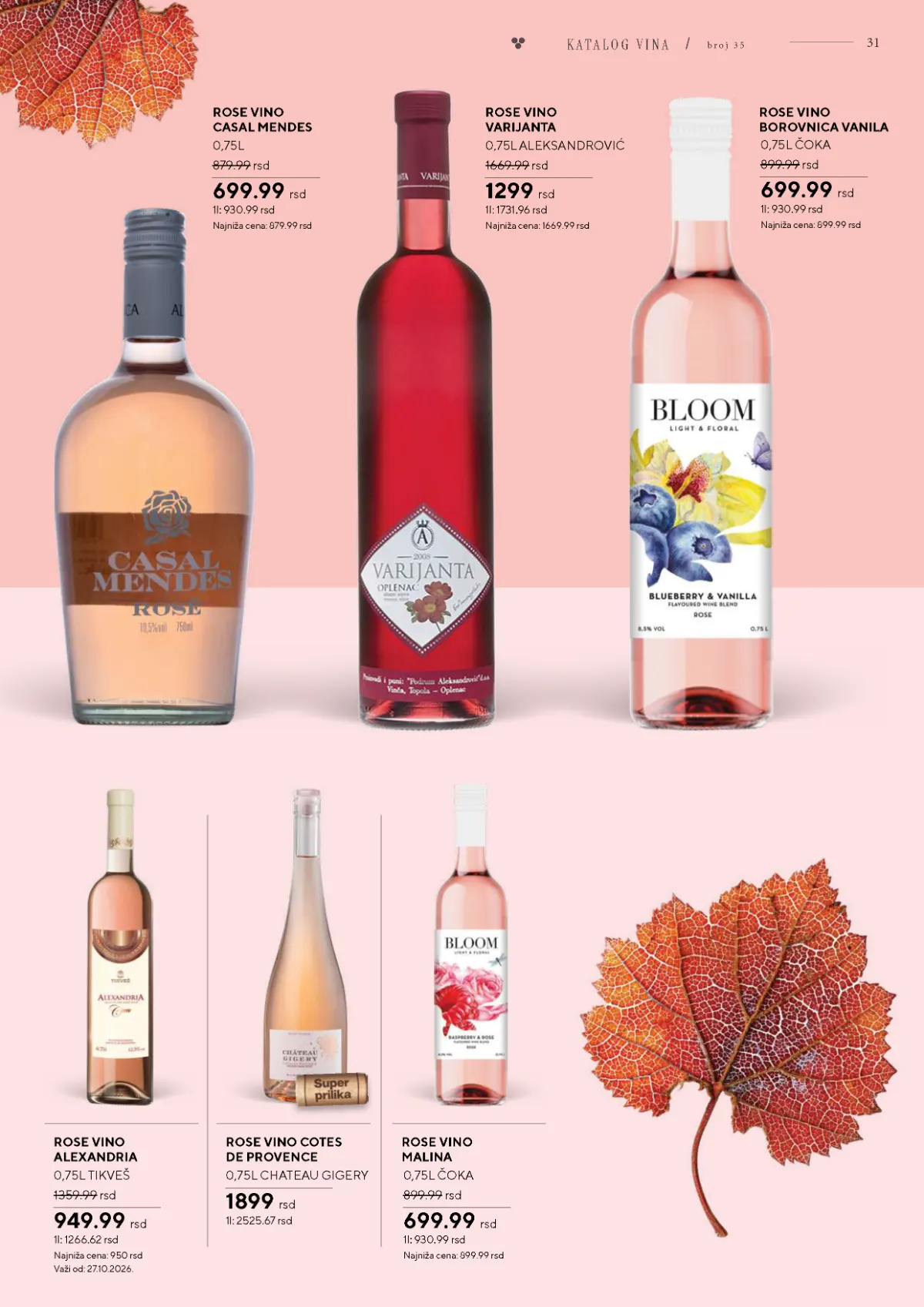 Vinski katalog – strana 31 od 36 Vinski katalog strana 31 – Casal Mendes rose i Borovnica vanila Čoka