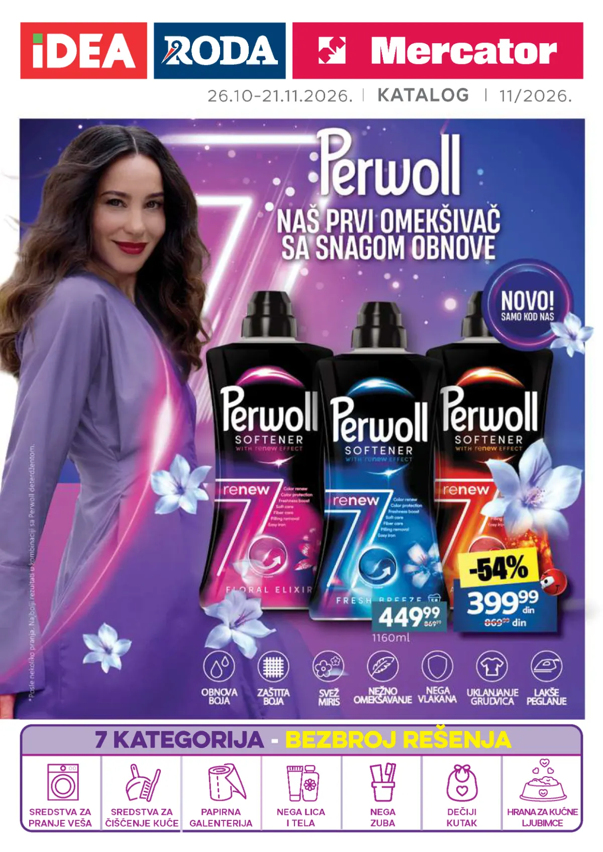 IDEA, Roda i Mercator katalog od 26.10. do 21.11.2026. – Perwoll omekšivači za veš, kućna hemija i popusti do 54%