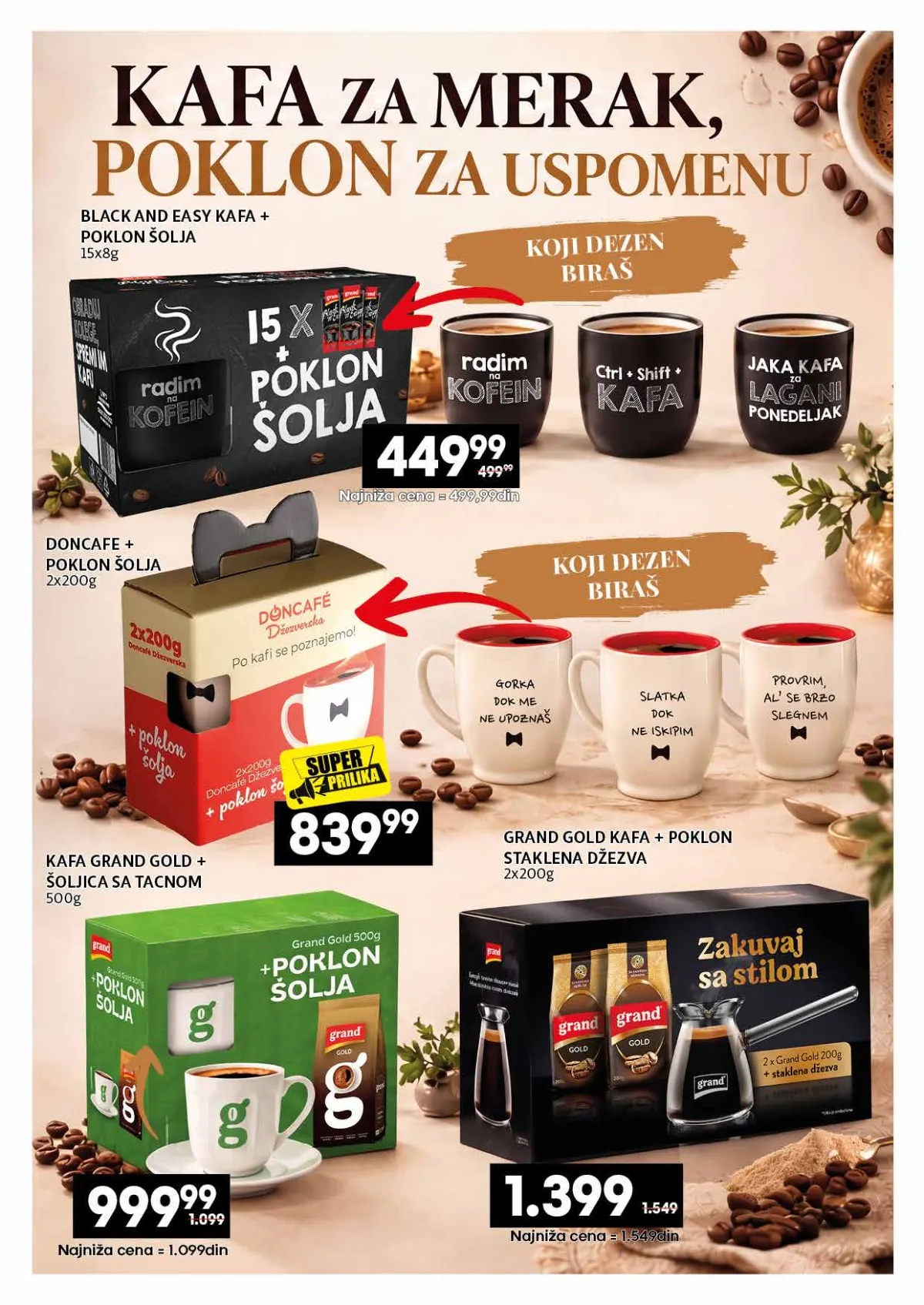 IDEA, Roda i Mercator katalog kafe 26.10–22.11.2026, strana 3 – Kafa sa poklon šoljicama