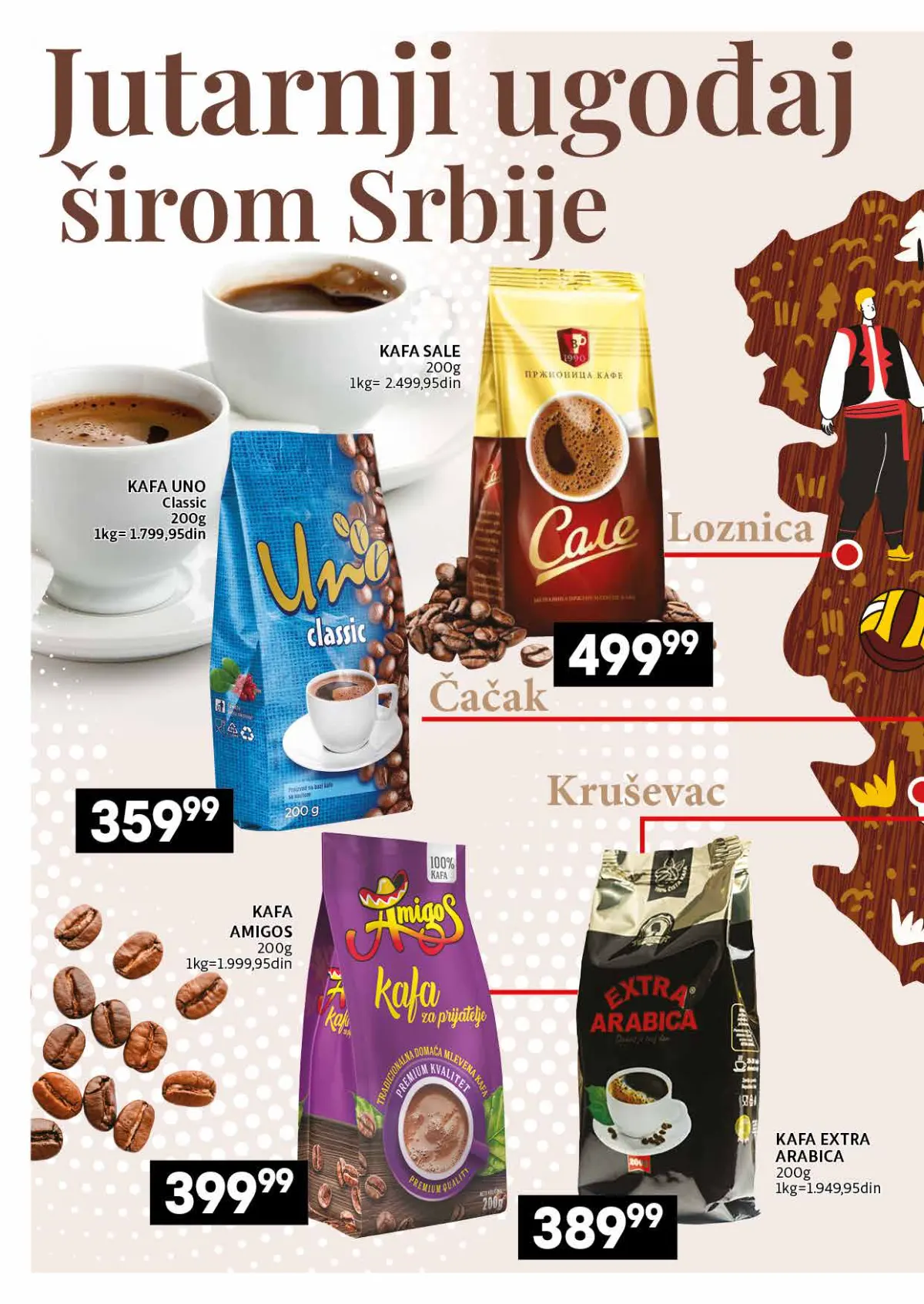 IDEA, Roda i Mercator katalog kafe 26.10–22.11.2026, strana 8 – Domaća kafa širom Srbije