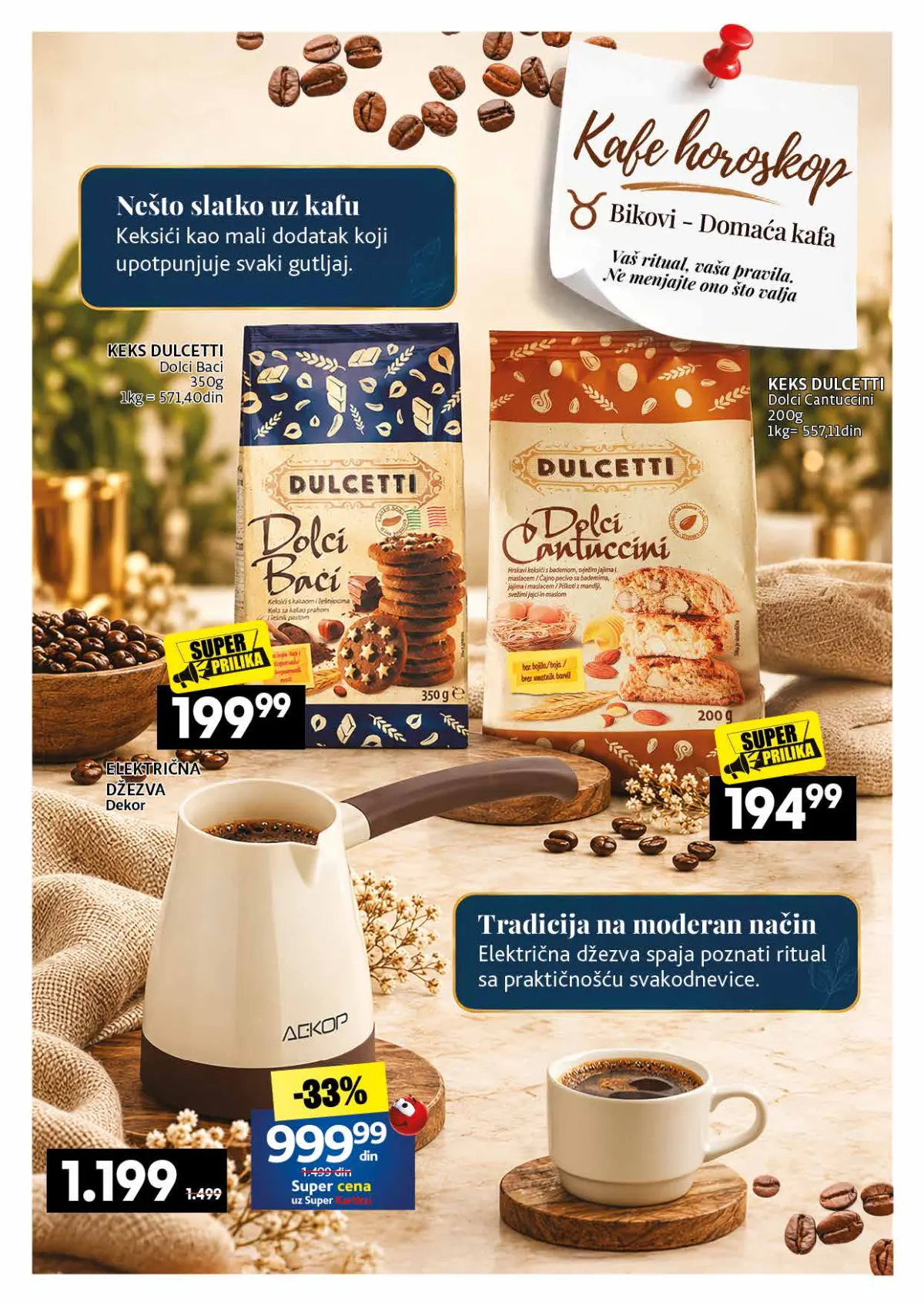 IDEA, Roda i Mercator katalog kafe 26.10–22.11.2026, strana 11 – Slatkiši i električna džezva – do 33%