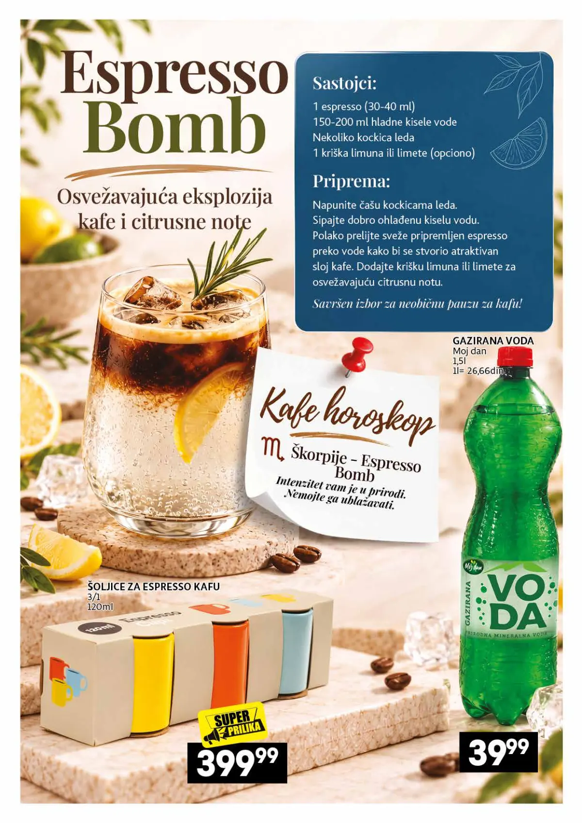 IDEA, Roda i Mercator katalog kafe 26.10–22.11.2026, strana 17 – Espresso Bomb i pribor
