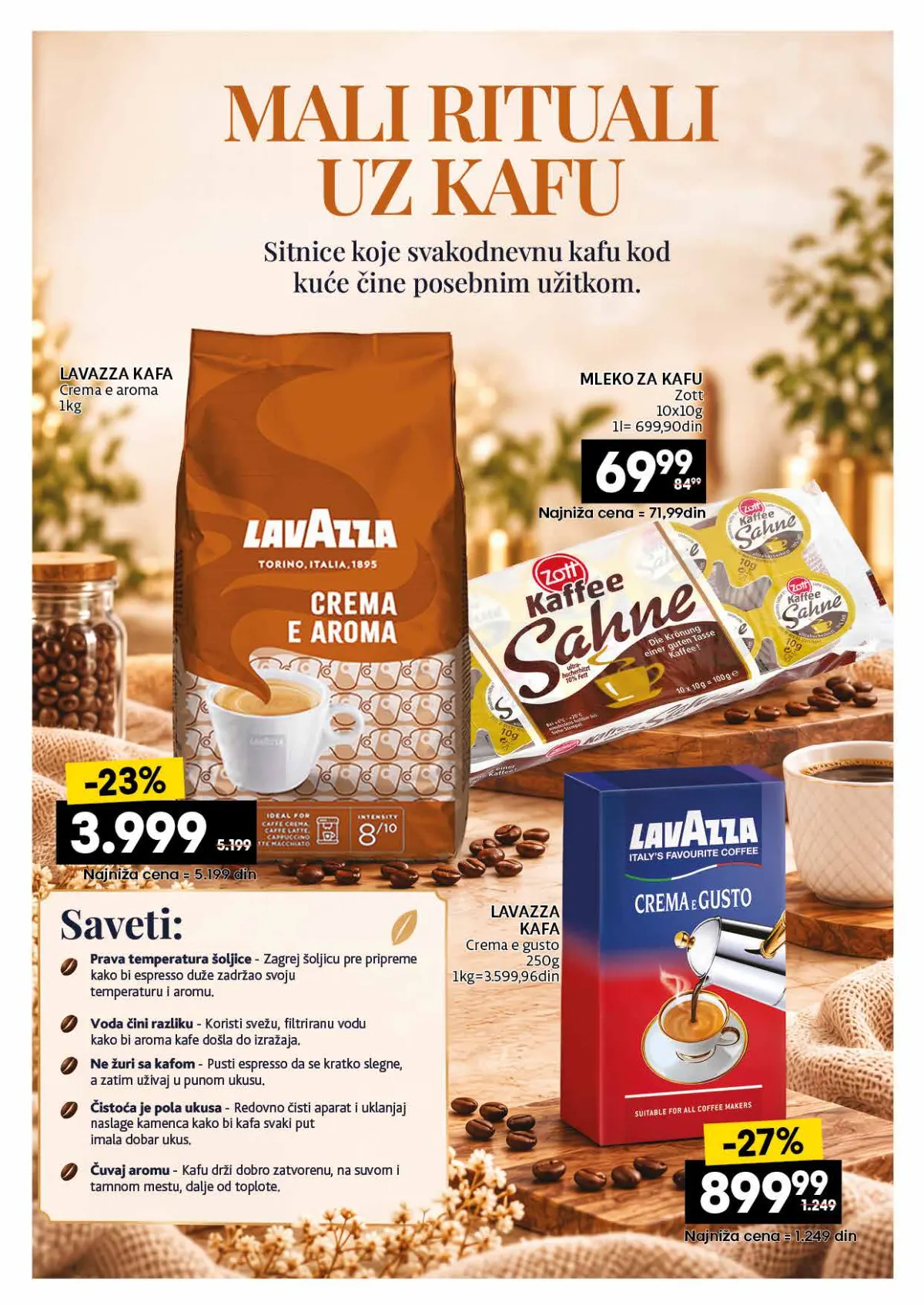 IDEA, Roda i Mercator katalog kafe 26.10–22.11.2026, strana 21 – Lavazza kafa i mleko za kafu
